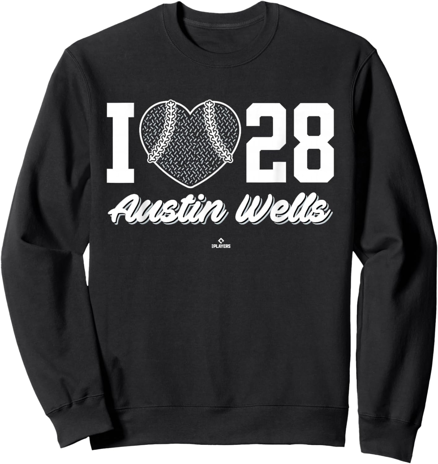 I Heart Baseball Austin Wells New York Baseball MLBPA Sweatshirt - Sweatshirt | Black