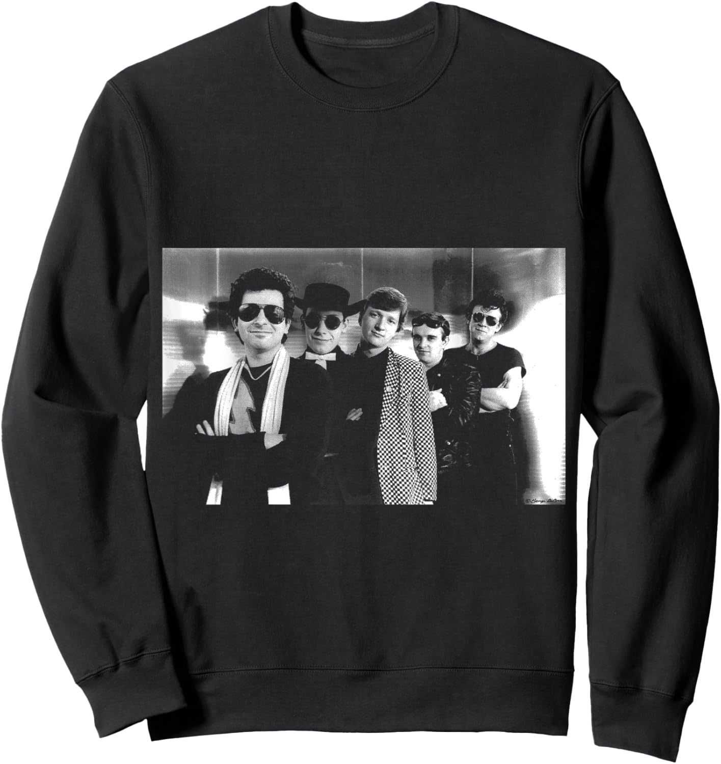 Squeeze Rock Band B&W Publicity Shot By George DuBose Sweatshirt - Sweatshirt | Black