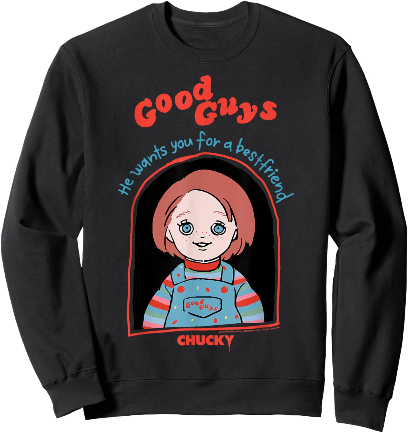 Chucky Good Guys Doll Box Doodle Sweatshirt - Sweatshirt | Black