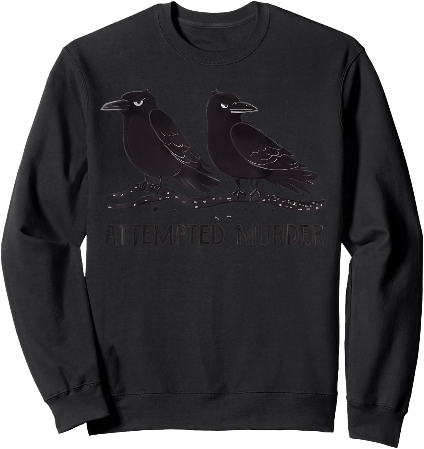 Attempted Murder Funny Crow Lover Sweatshirt - Sweatshirt | Black