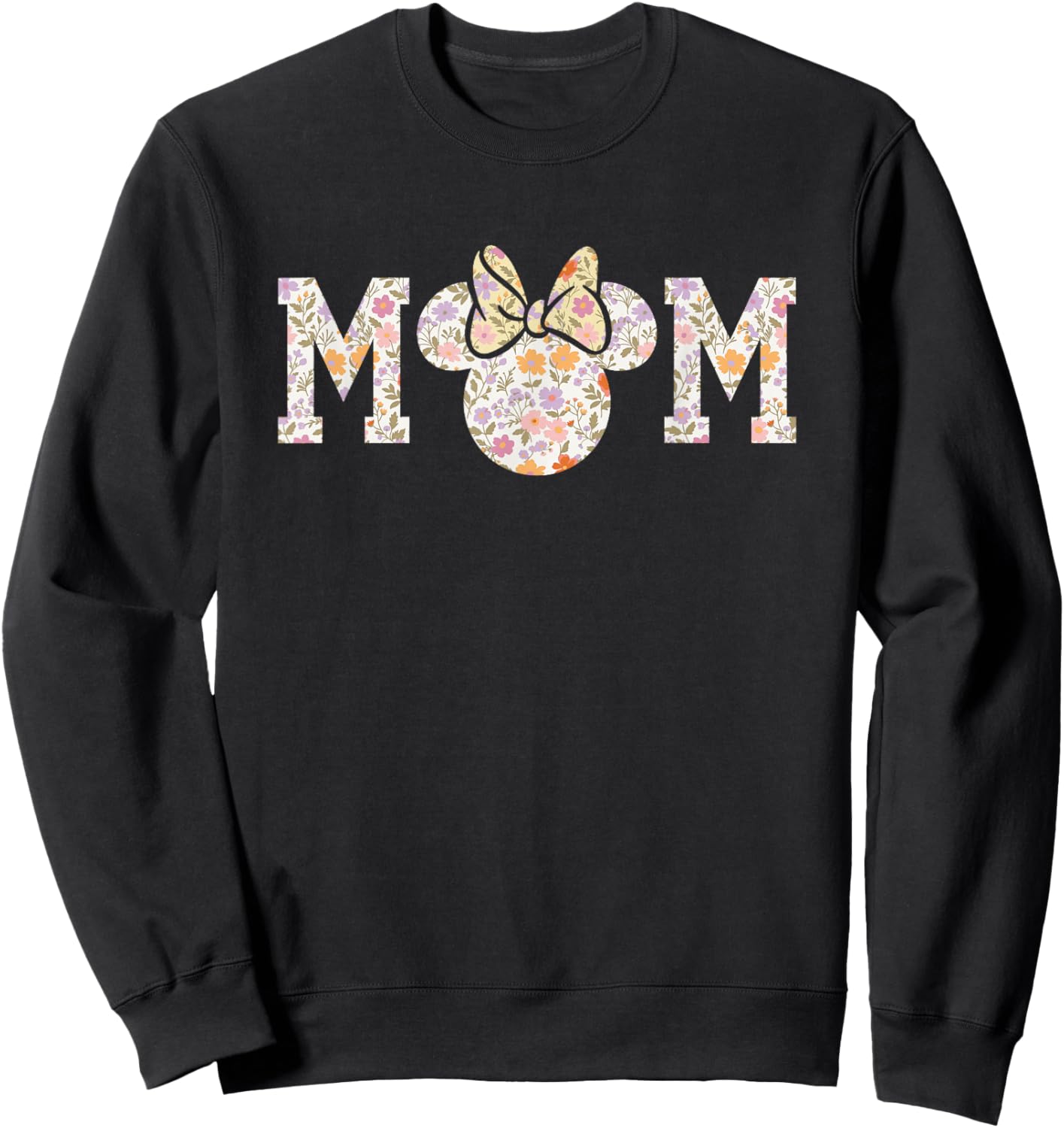 Disney Minnie Mouse Mother's Day Mom Floral Pattern Sweatshirt - Sweatshirt | Black