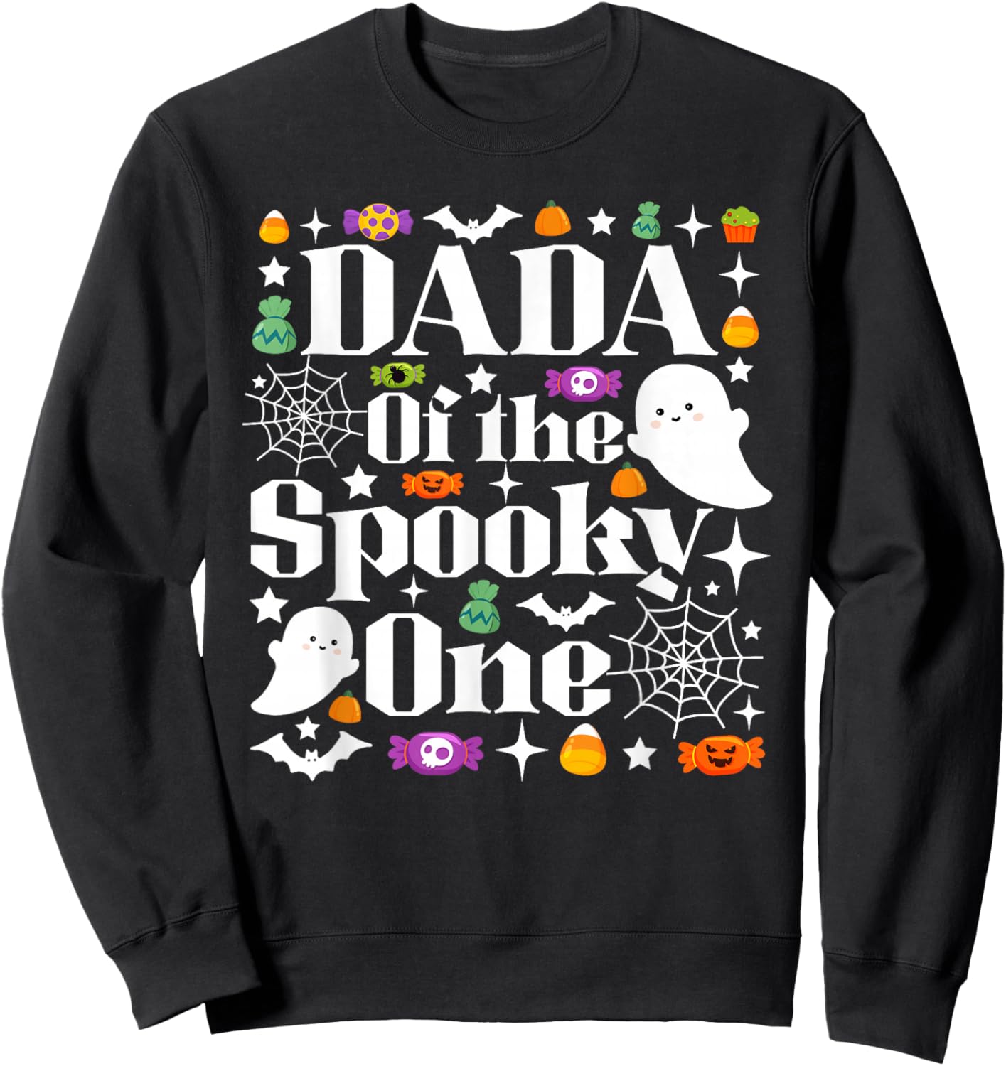 Dada of The Spooky One Halloween First Birthday Boy Sweatshirt - Sweatshirt | Black