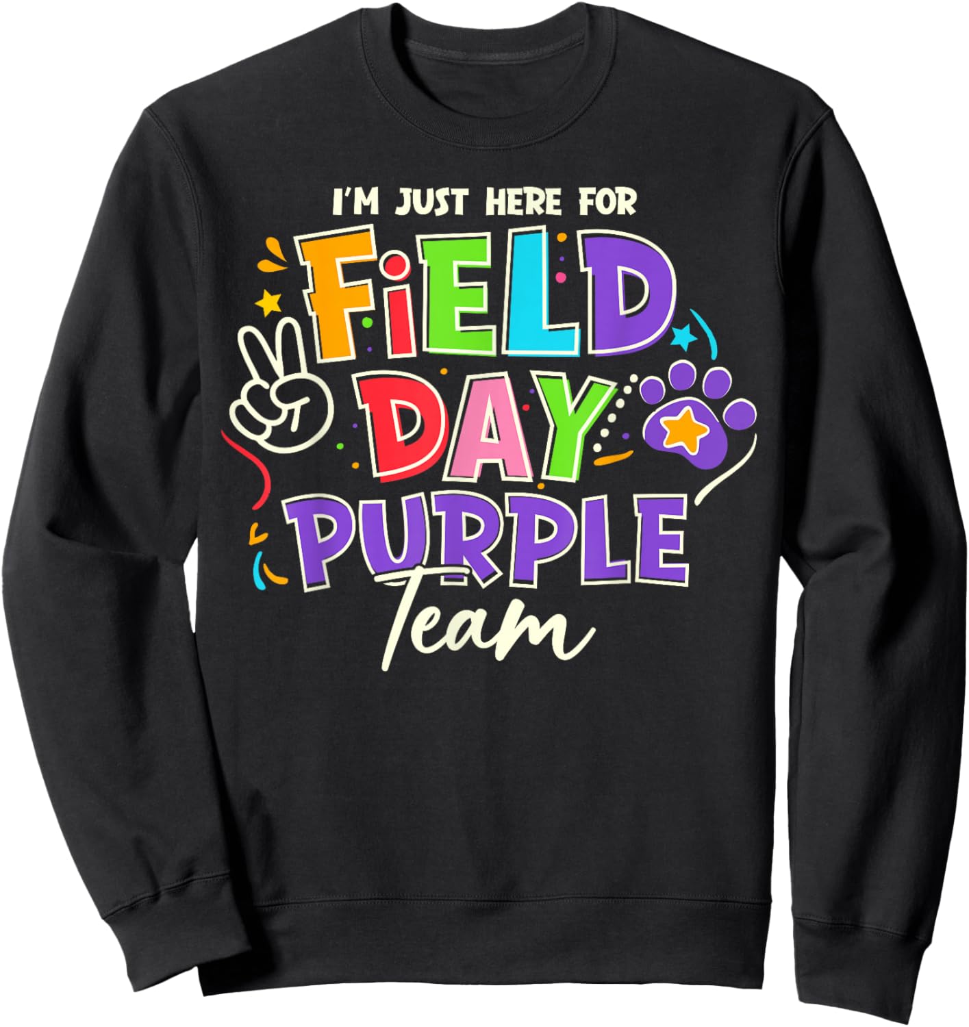 Field Day Trip Purple Team Color Game Competition Boys Girls Sweatshirt - Sweatshirt | Black