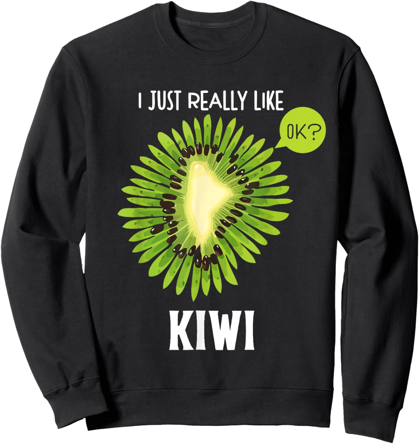 Cute Kiwi Apparel Fruit Lover Summer Matching Group Men Women Girls Kids Sweatshirt - Sweatshirt | Black