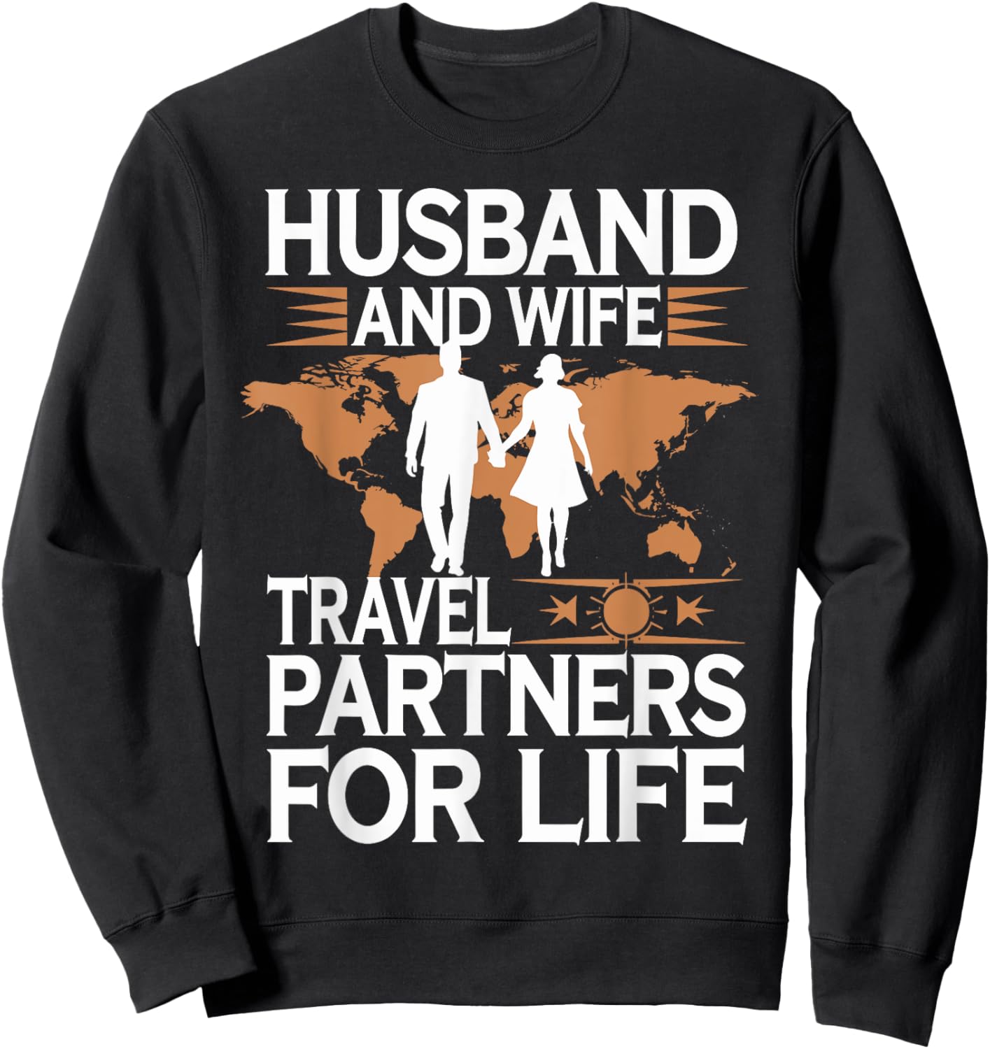 Husband And Wife Travel Partners For Life Sweatshirt - Sweatshirt | Black