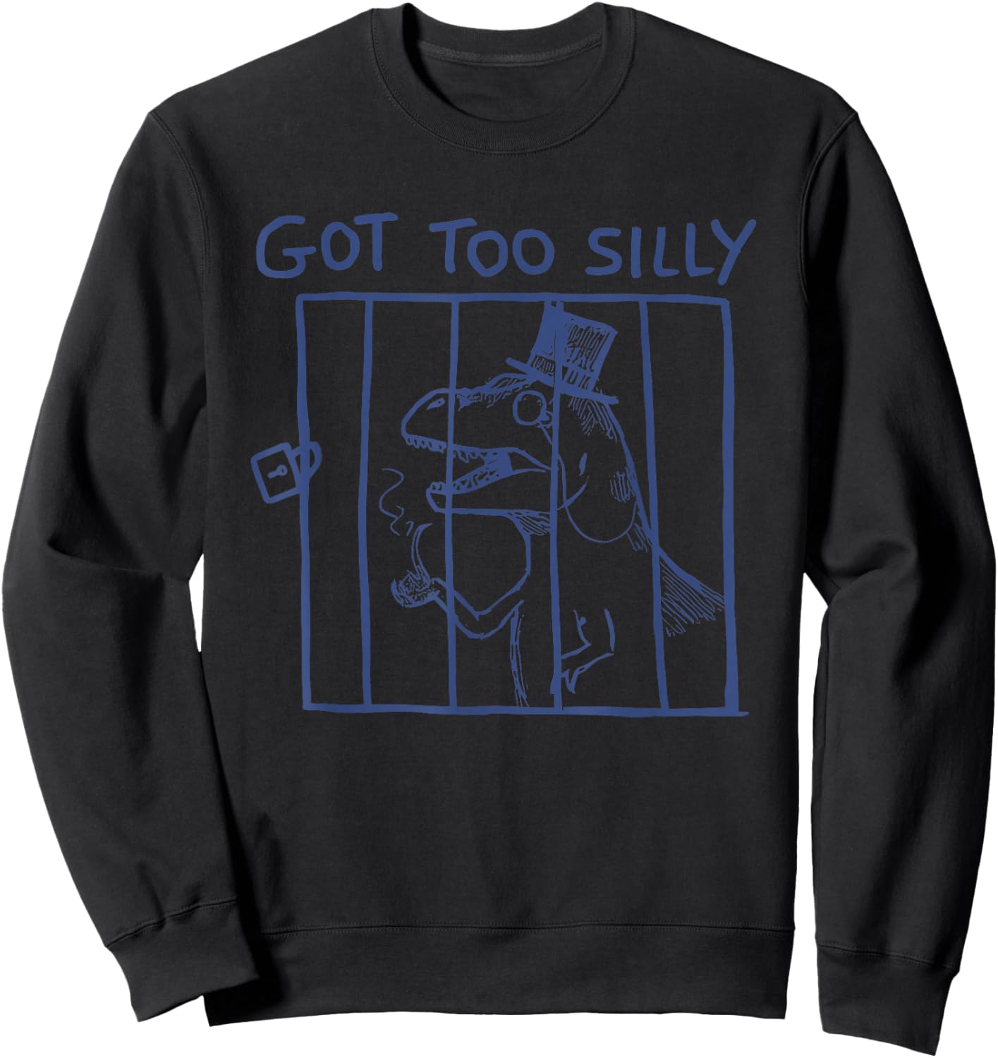 Dinosaurs Got Too Silly Funny Women Sweatshirt - Sweatshirt | Black