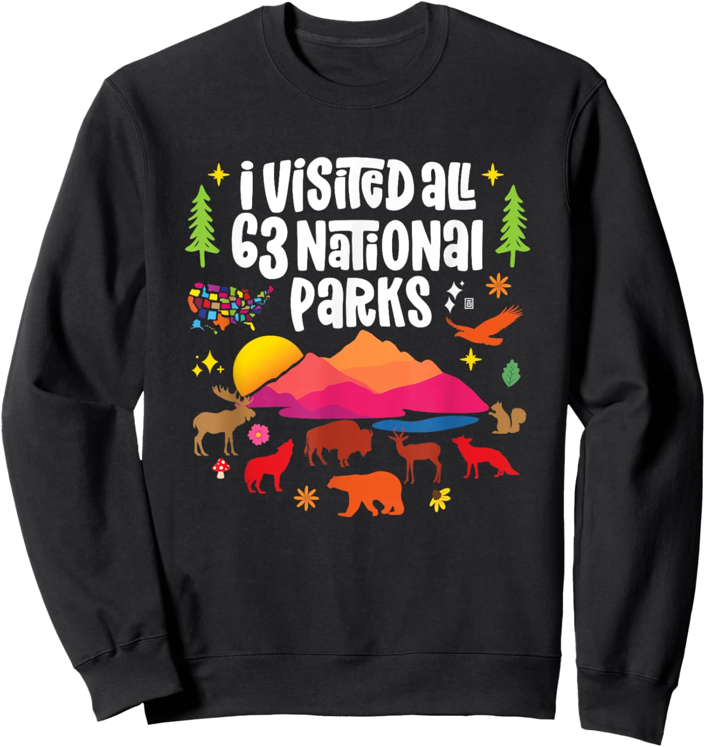 I Visited All 63 National Parks Sweatshirt - Sweatshirt | Black