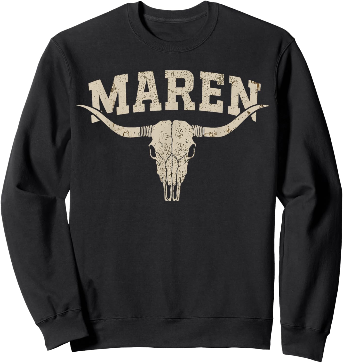 Vintage Maren Name Graphic Gift Women Kid Boy Girl Sweatshirt - Sweatshirt | Black
