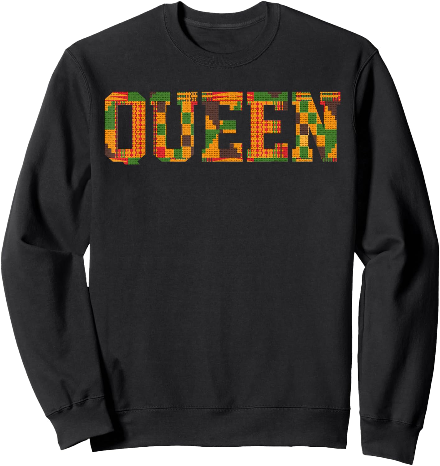African Queen Art Girls Kente Cloth African Print Sweatshirt - Sweatshirt | Black