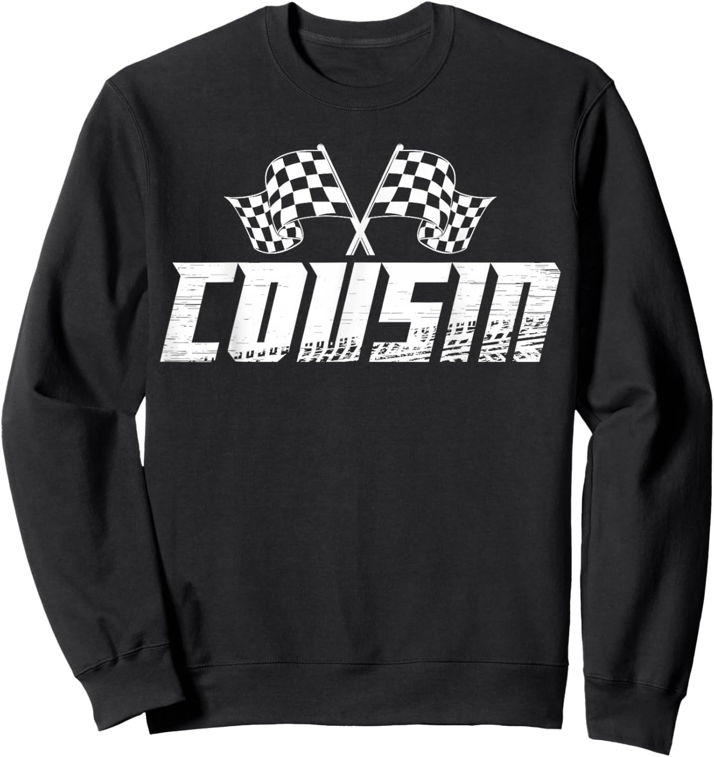 Cousin Pit Crew Family Racing Birthday Race Car Sweatshirt - Sweatshirt | Black