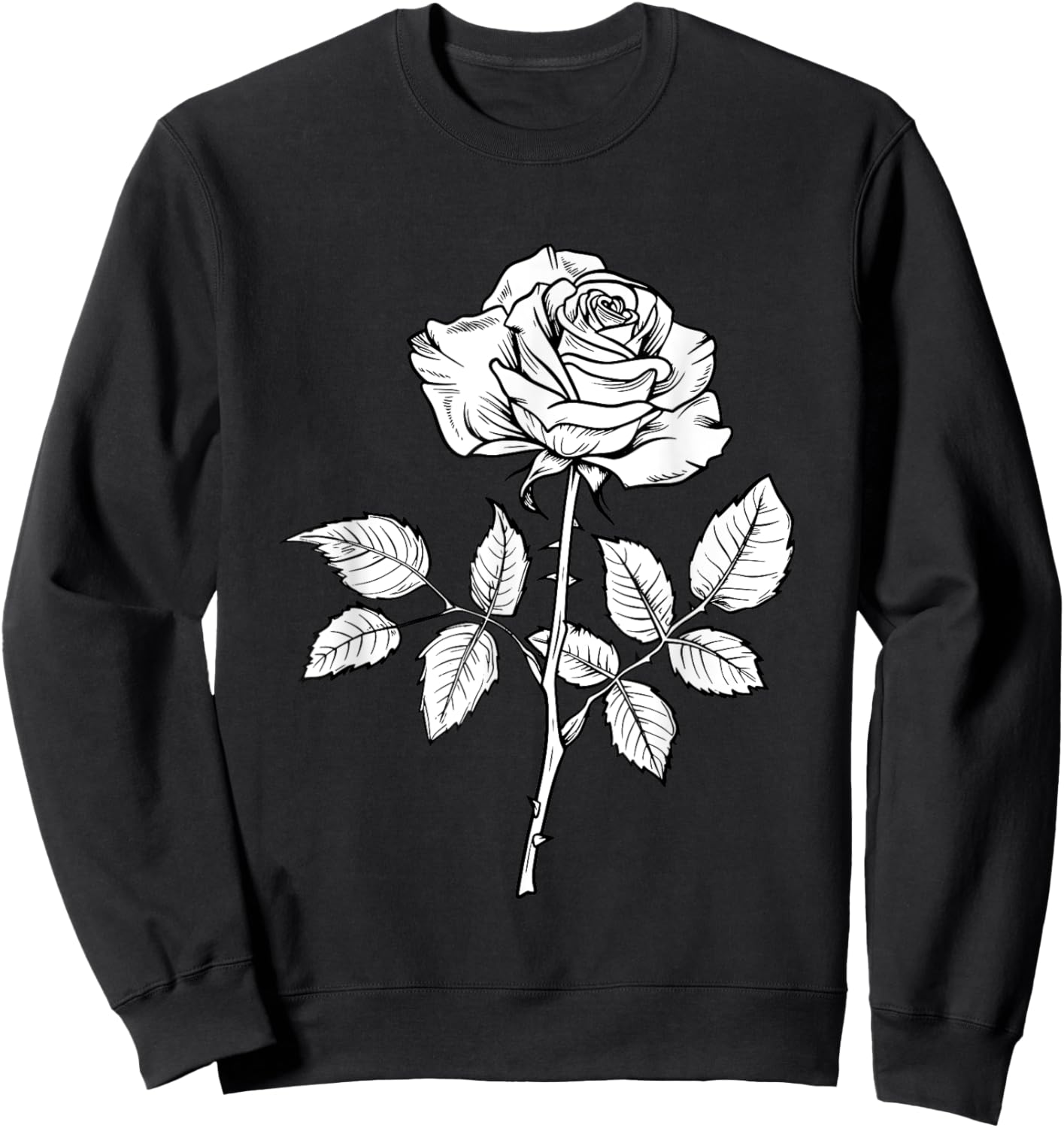 White Rose Graphic Sweatshirt - Sweatshirt | Black