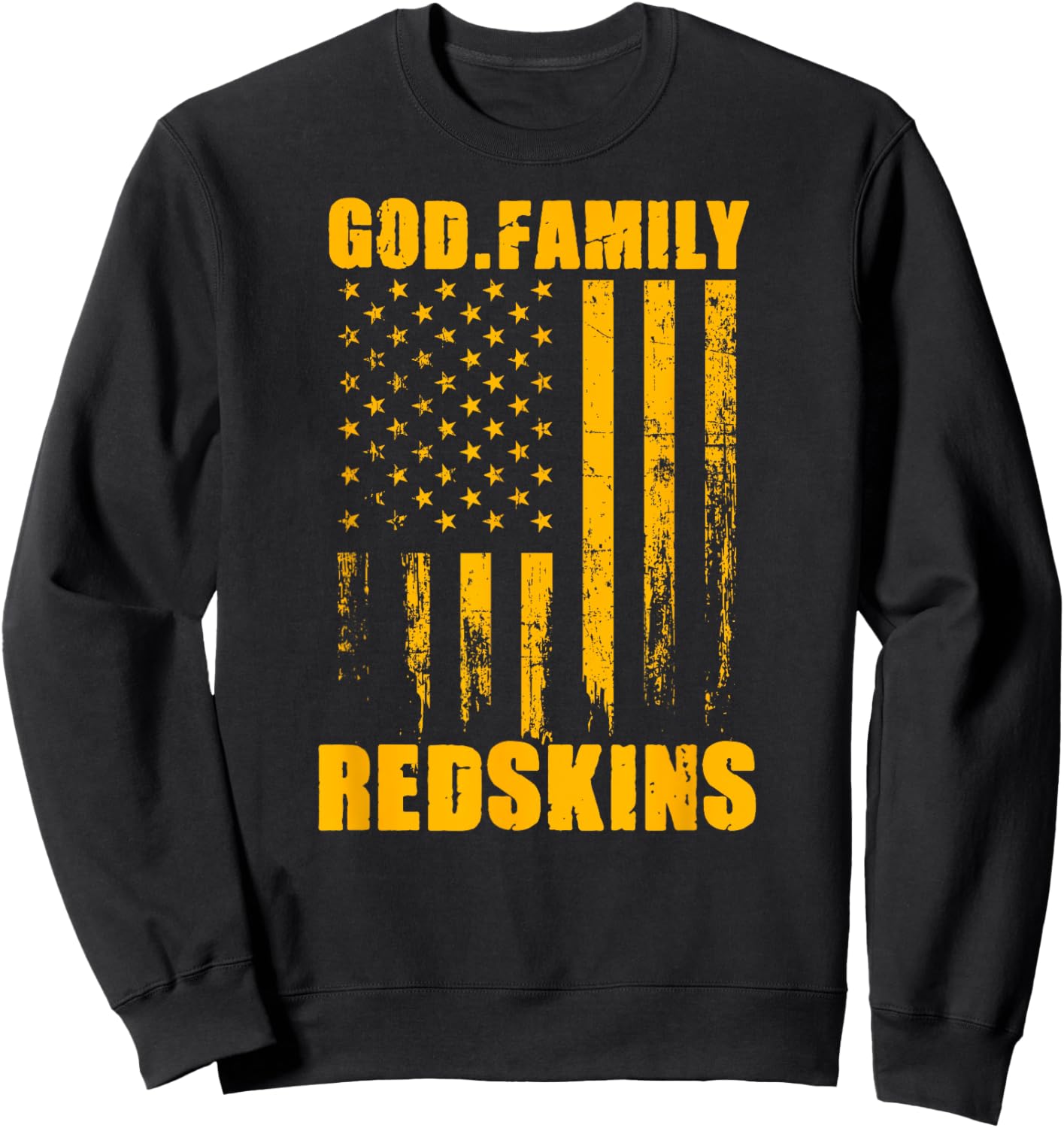 Indian Creek Redskins God. Family. Vintage USA Flag Sweatshirt - Sweatshirt | Black
