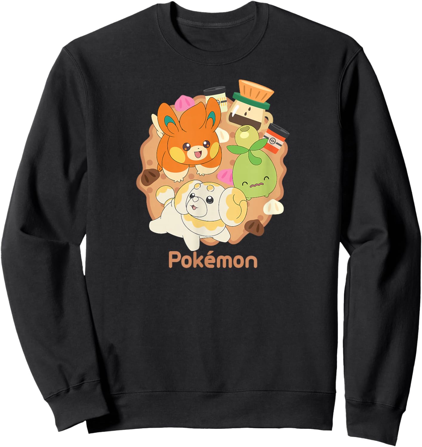 Pokémon - Fidough Smoliv Pawmi Cafe Trio Sweatshirt - Sweatshirt | Black