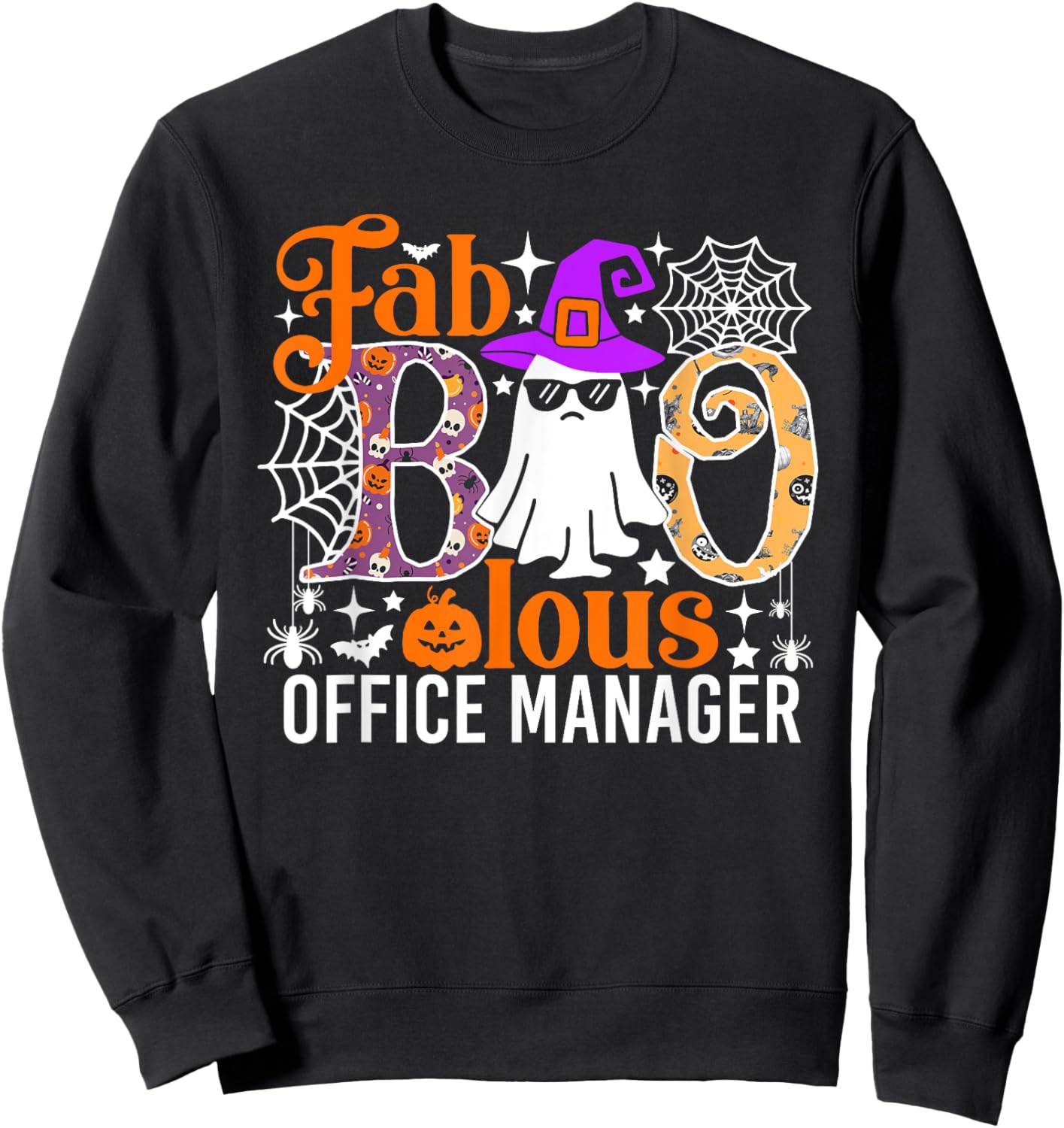 Fab Boo Lous Office Manager Funny Halloween Costume Sweatshirt - Sweatshirt | Black