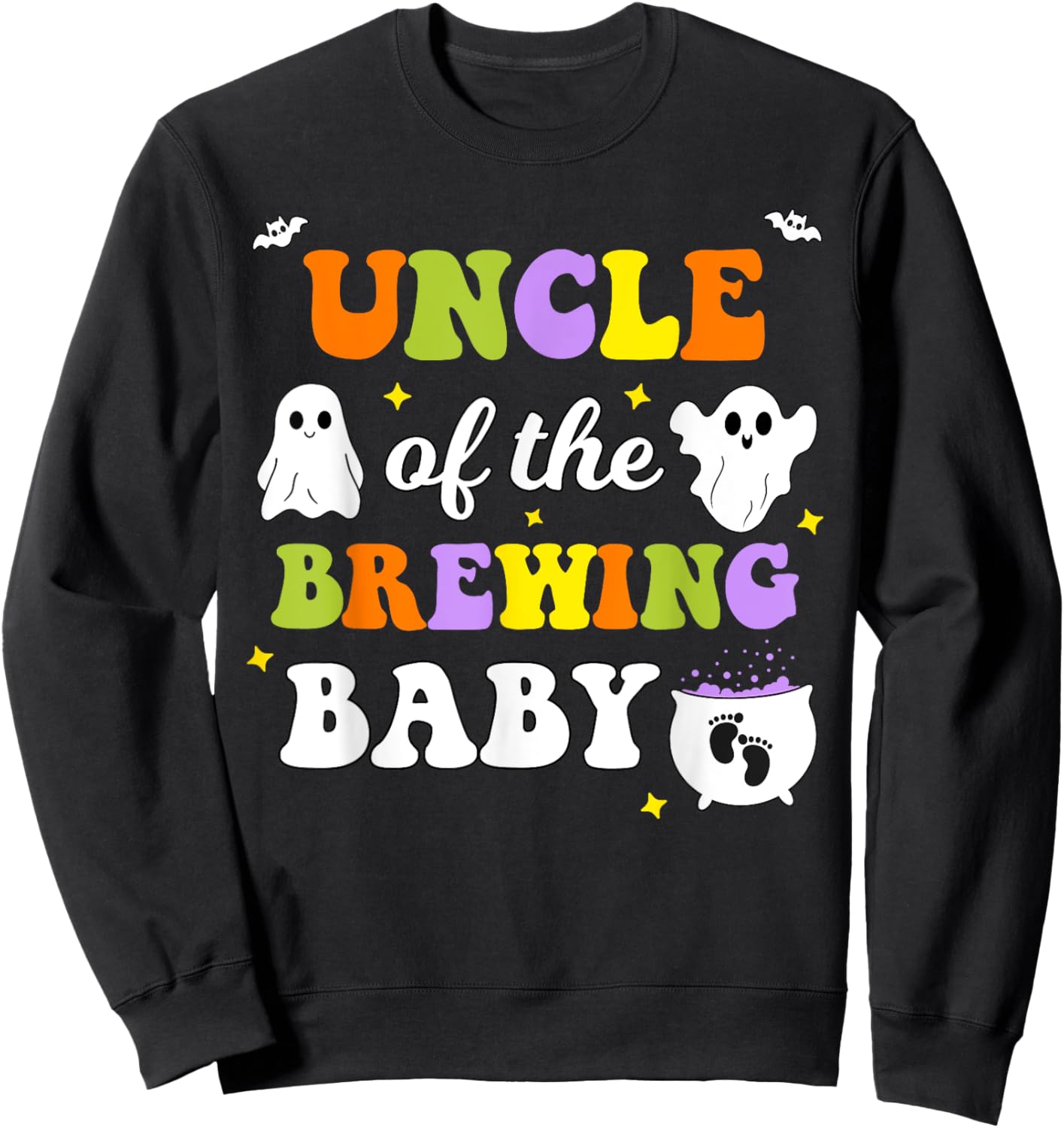 Uncle of the Brewing Baby Halloween Theme Baby Shower Sweatshirt - Sweatshirt | Black