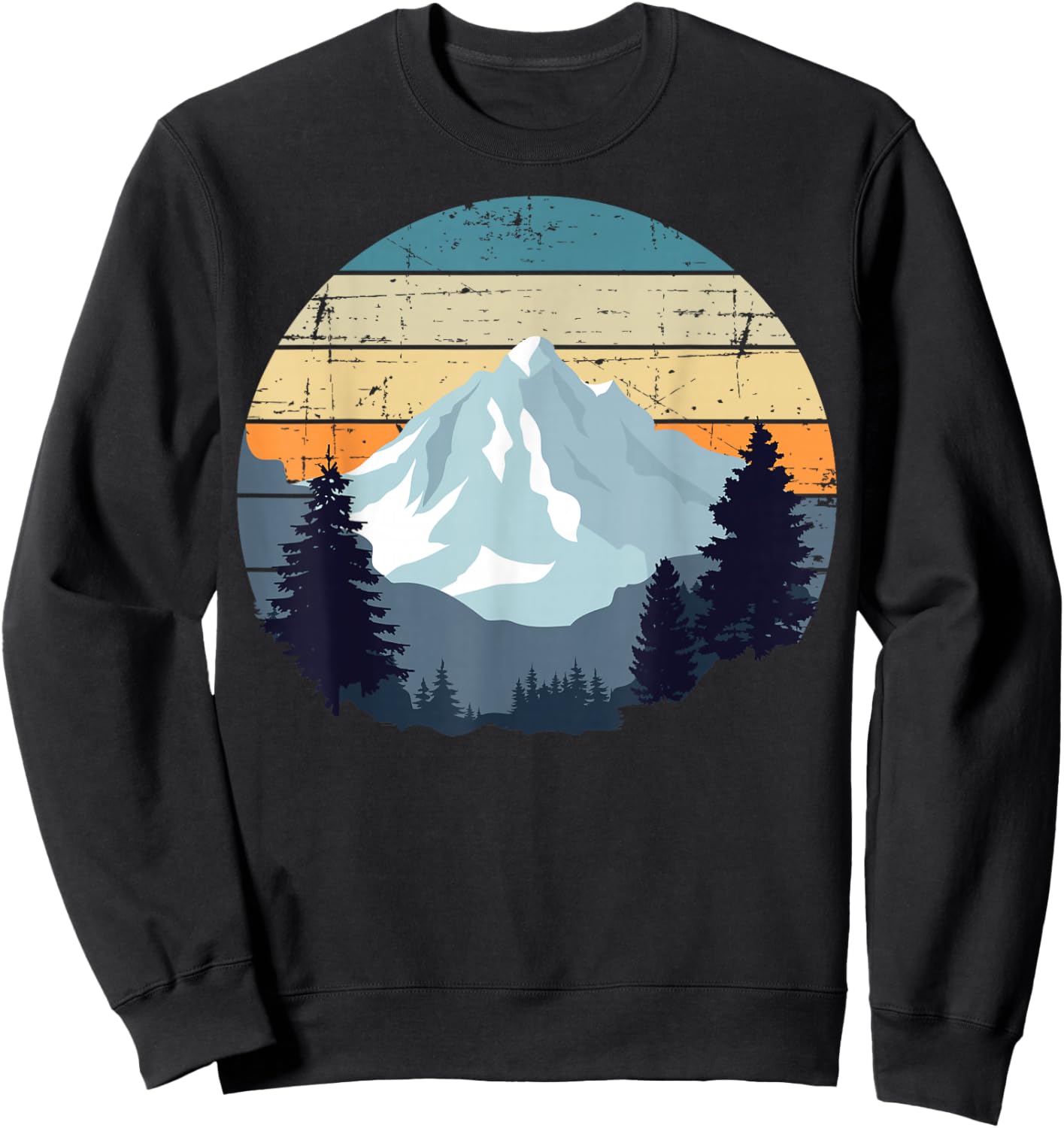 Timeless Mountain, Nature Trees and Forest Sweatshirt - Sweatshirt | Black