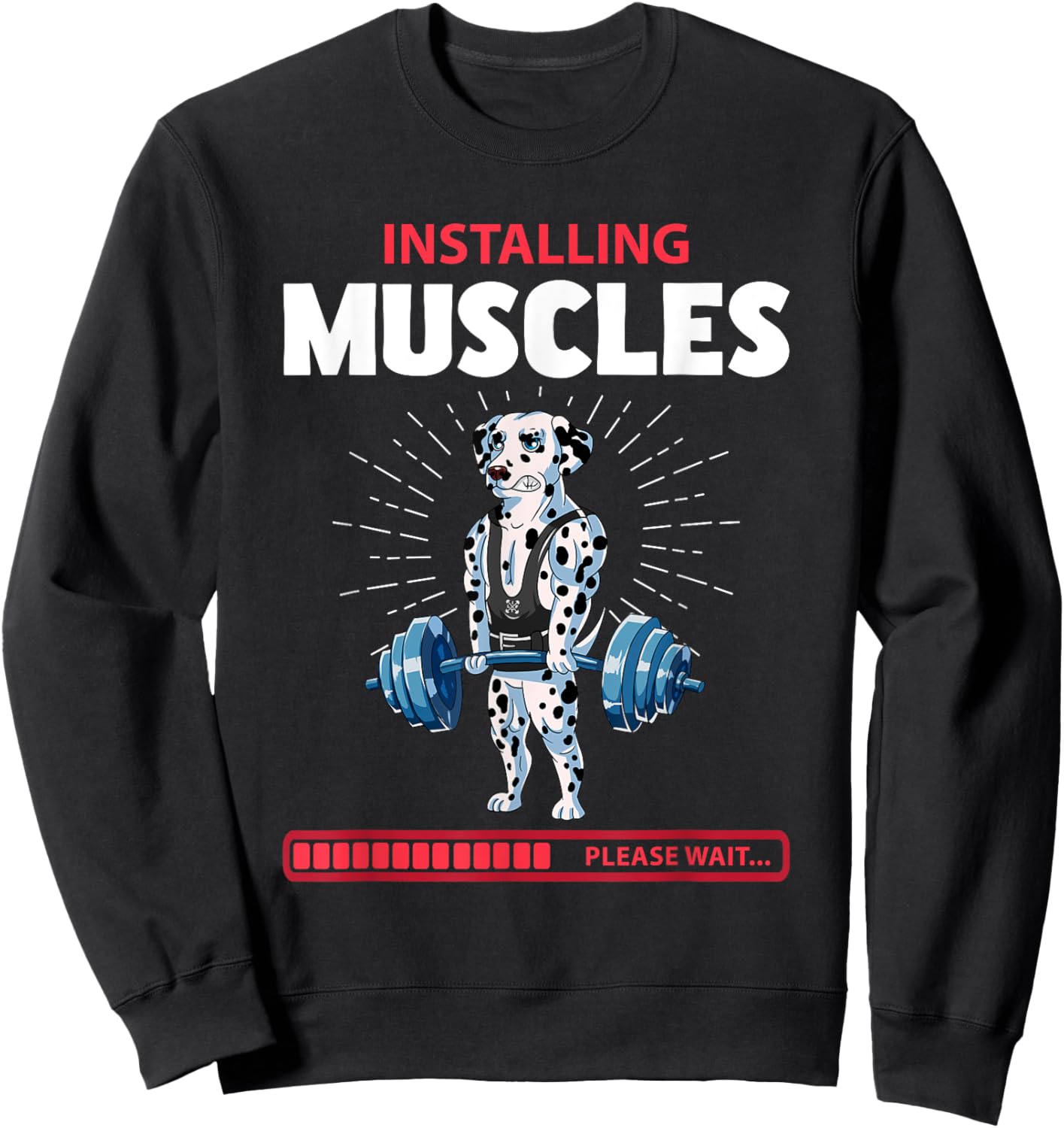 Dalmatian Deadlift Fitness Gym Weightlifting Sweatshirt - Sweatshirt | Black