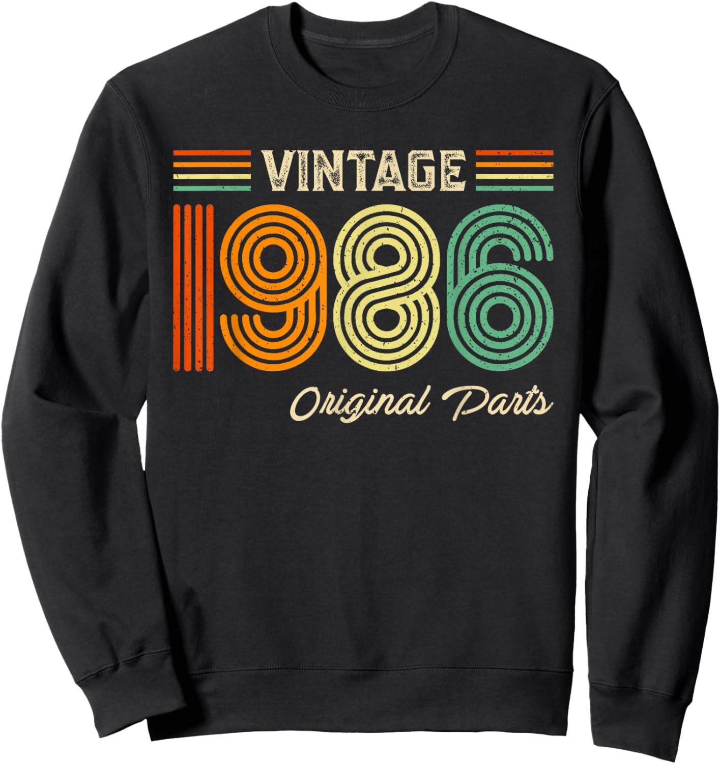 Vintage 1986 Original Parts Birthday 1986 Men Women Vintage Sweatshirt - Sweatshirt | Black