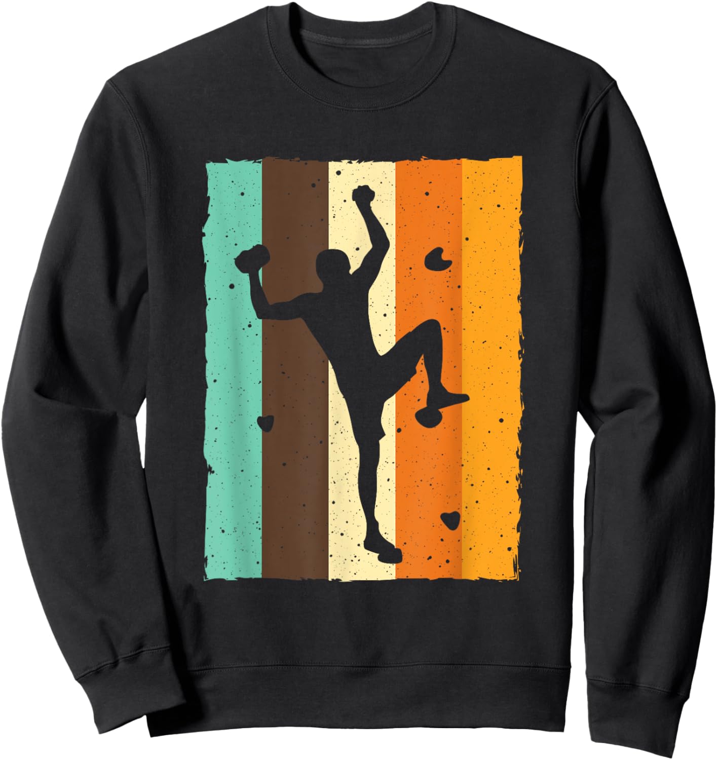 Vintage Bouldering Design Women Kids Rock Climbing Sweatshirt - Sweatshirt | Black