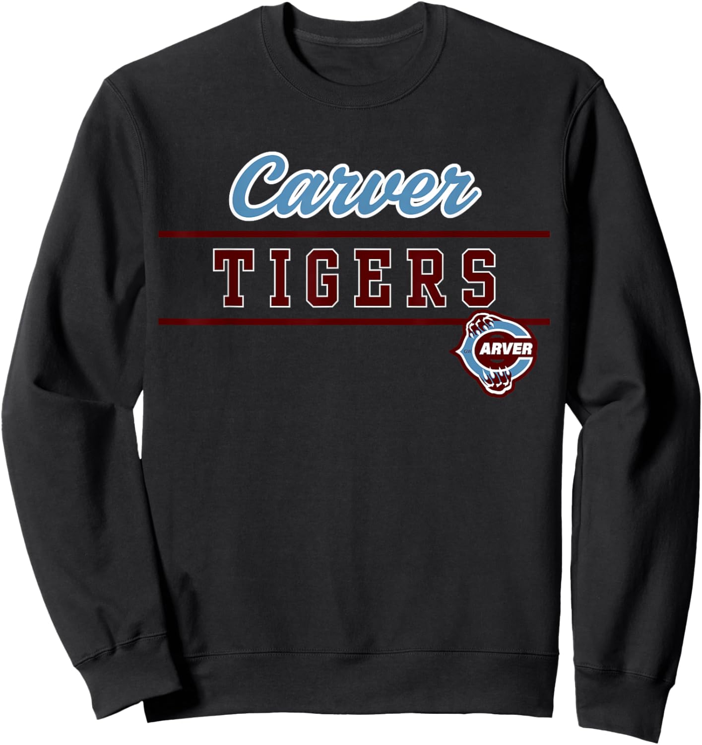 Carver High School Tigers Lined Up Sweatshirt - Sweatshirt | Black