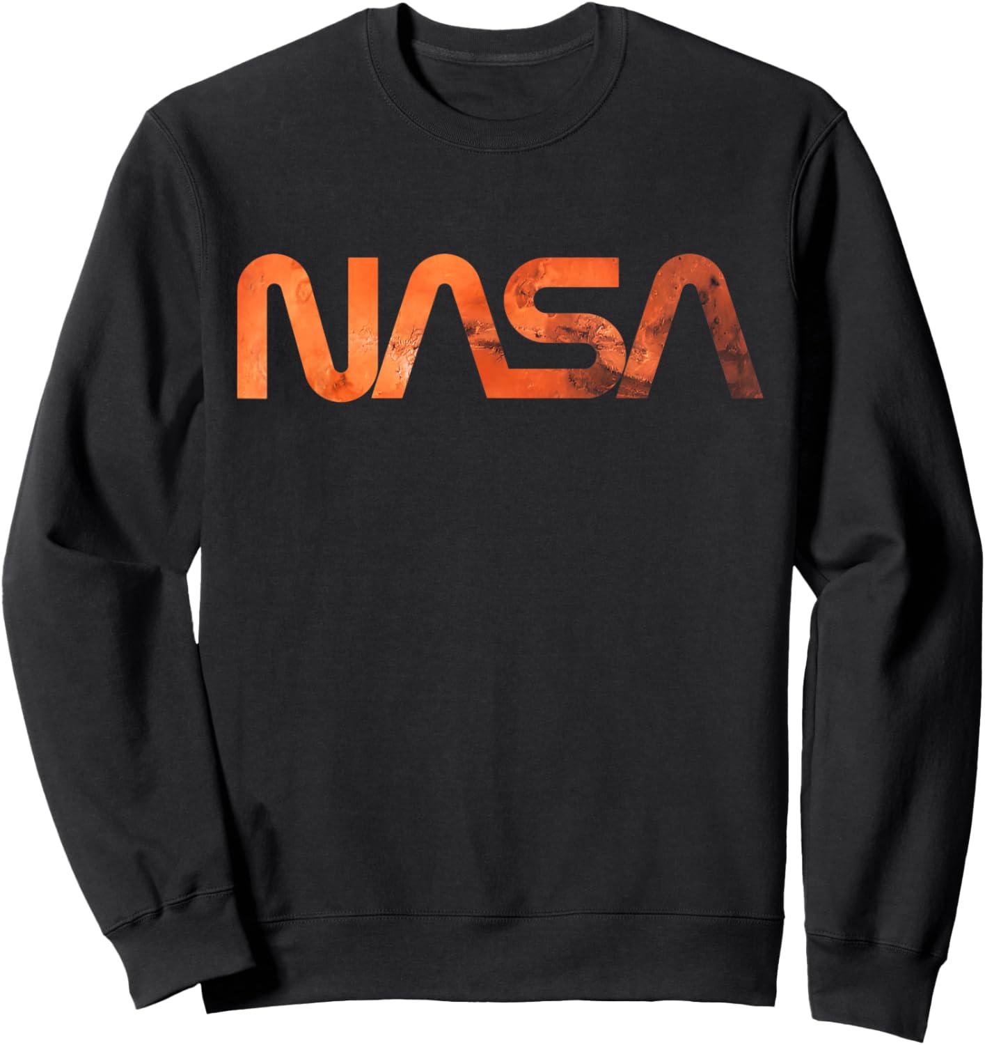 Cool NASA Worm Logo Vintage Retro Space Planet Mars Graphic Sweatshirt - Sweatshirt | Black
