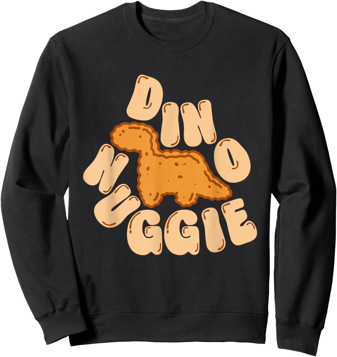 Dino Nuggie Food Cute Animals Shape Snack Lover Sweatshirt - Sweatshirt | Black
