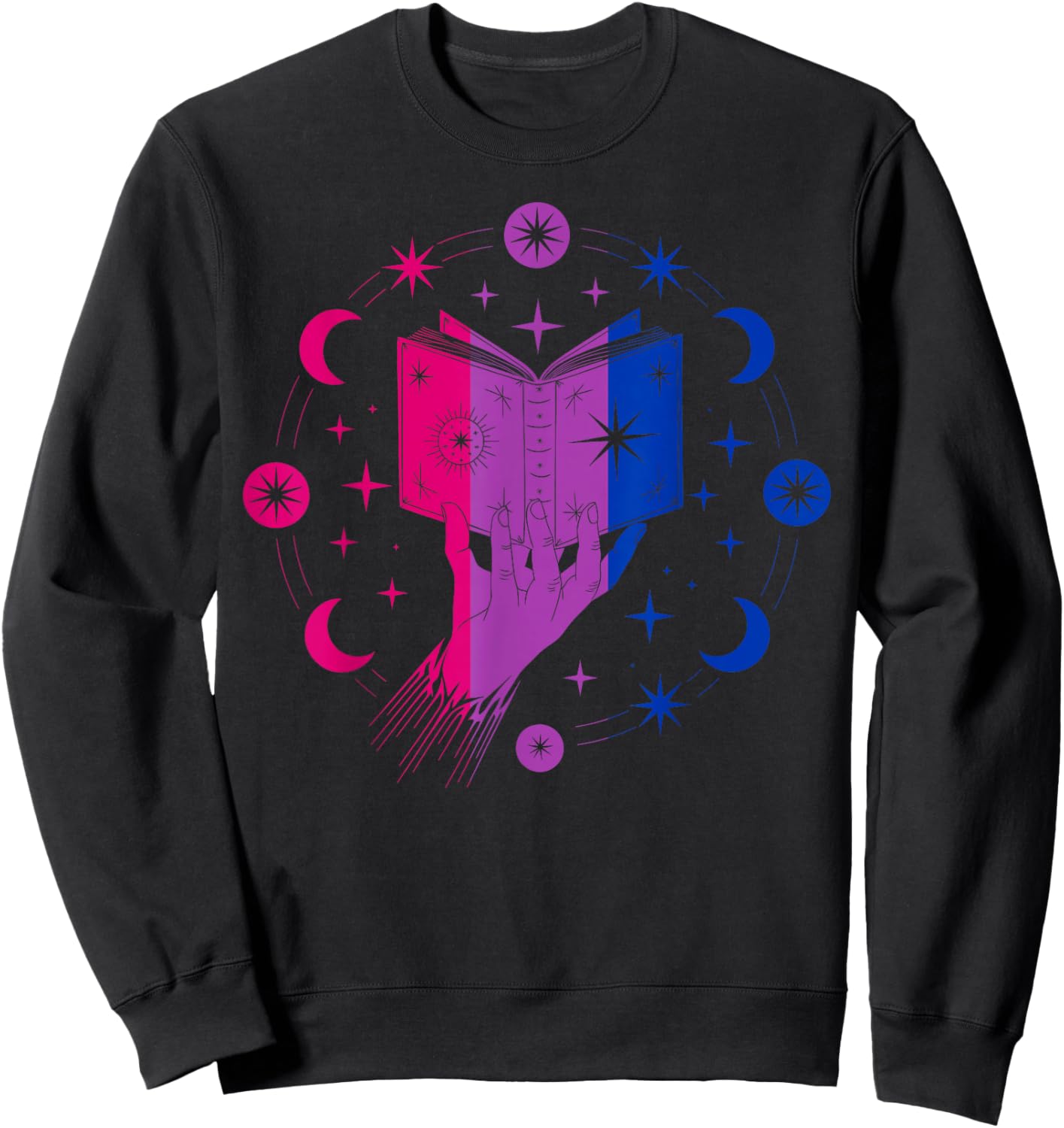 Magic Bi-Pride Book of Cosmic Energy Sweatshirt - Sweatshirt | Black