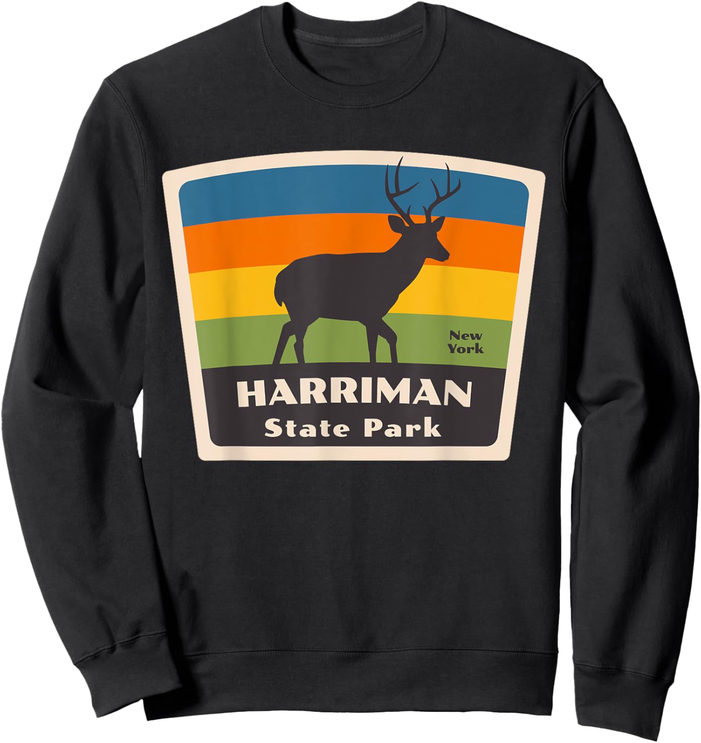 Harriman State Park New York Deer NY Souvenir Vacation Sweatshirt - Sweatshirt | Black