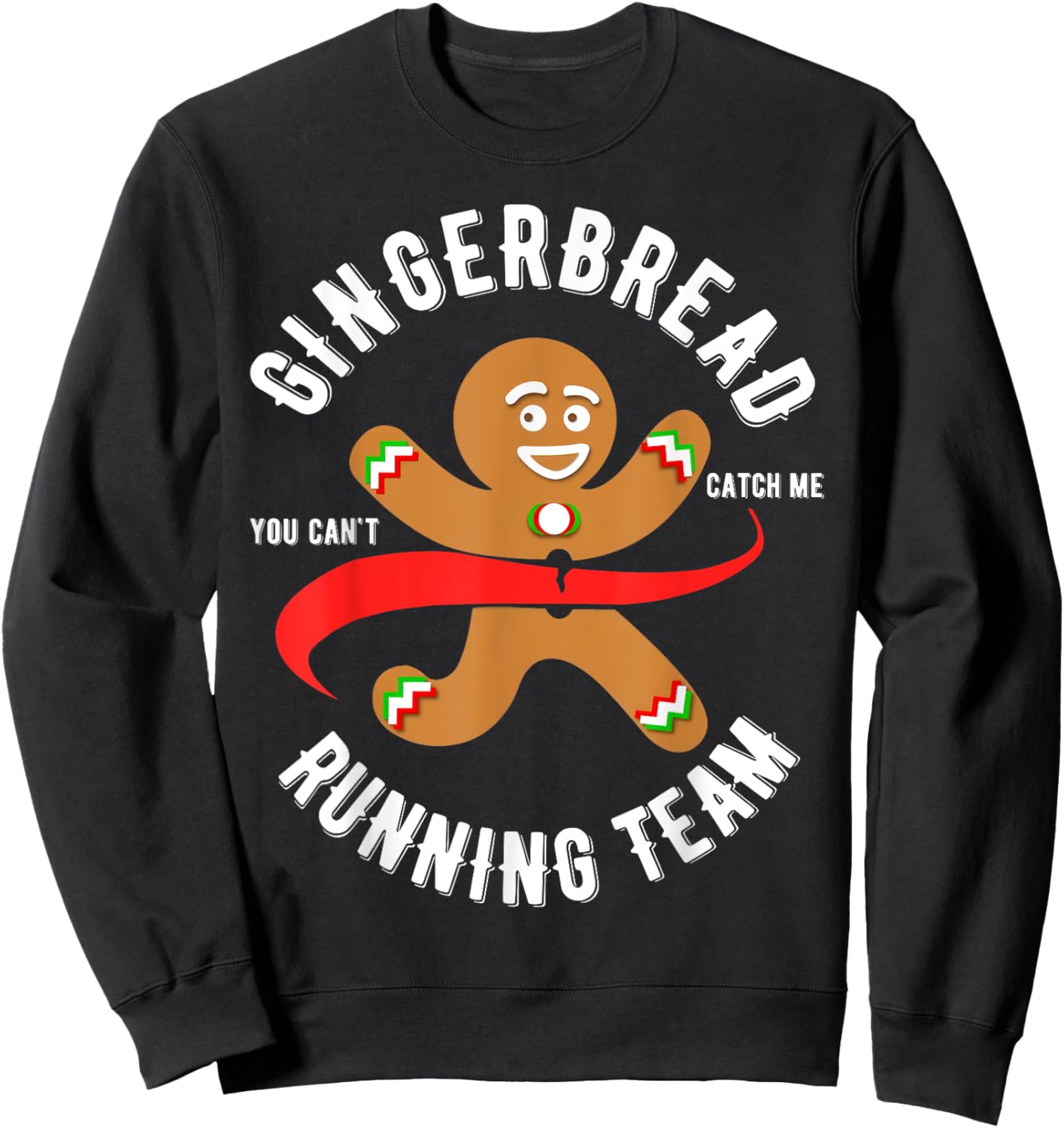 Gingerbread Running Team Xmas Cookie Christmas Sweatshirt - Sweatshirt | Black