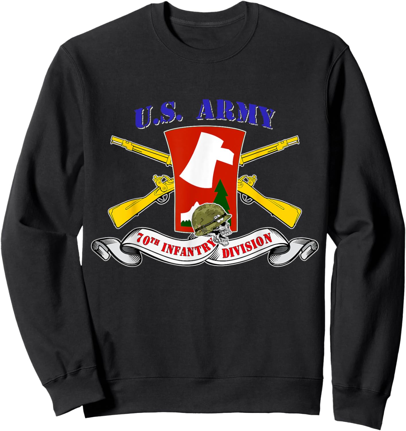 70th Infantry Division 70th ID Veteran Vintage Gifts Sweatshirt - Sweatshirt | Black