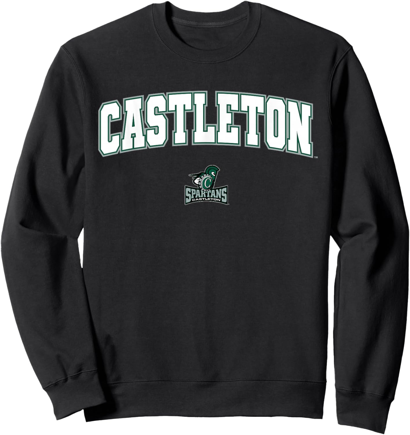 Castleton University Spartans Arch Logo Sweatshirt - Sweatshirt | Black