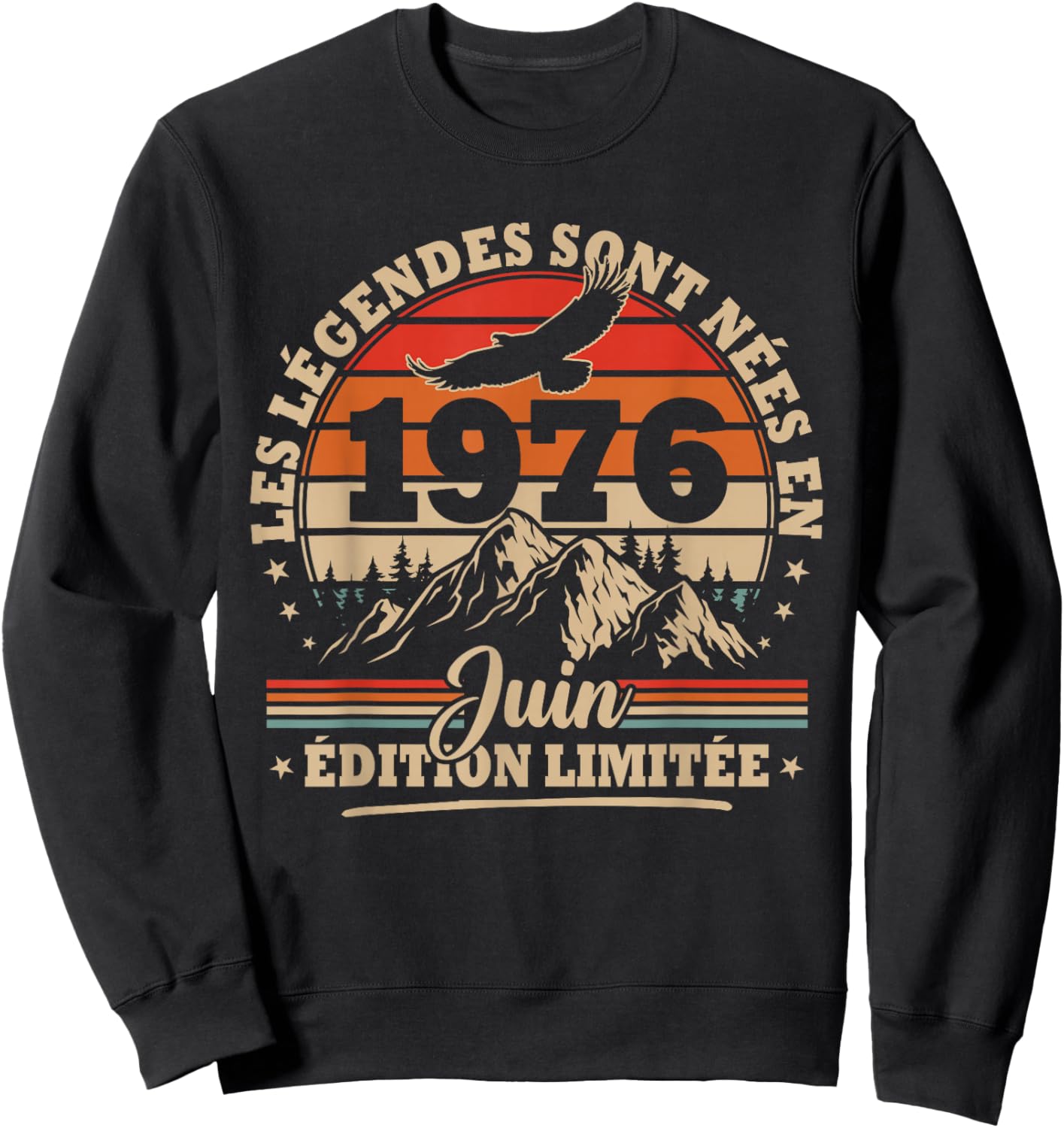 Vintage Anniversaire 50 Ans Cadeau pour Né en Juin 1976 Sweatshirt - Sweatshirt | Black