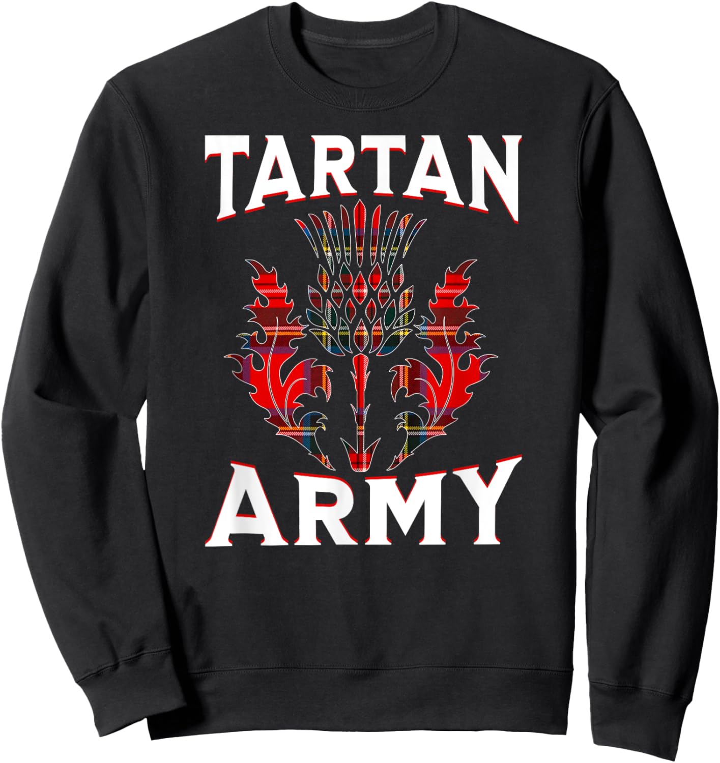 Scottish Tartan s Tartan Army s Thistle Emblem Sweatshirt - Sweatshirt | Black