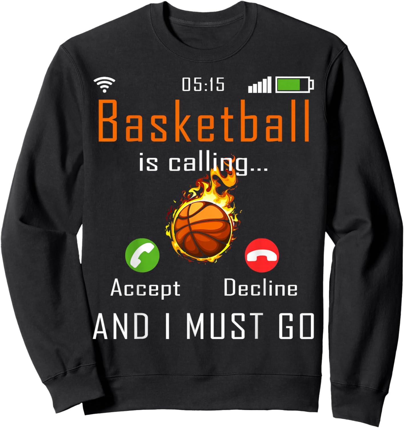Basketball is Calling Funny Women Sweatshirt - Sweatshirt | Black