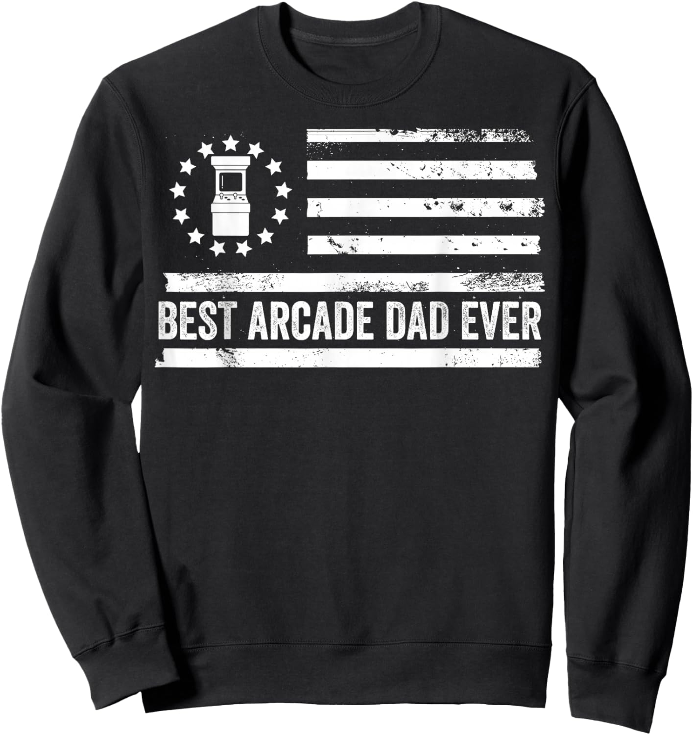 Arcade Video Games Retro US American Flag 80s 90s Patriotic Sweatshirt - Sweatshirt | Black