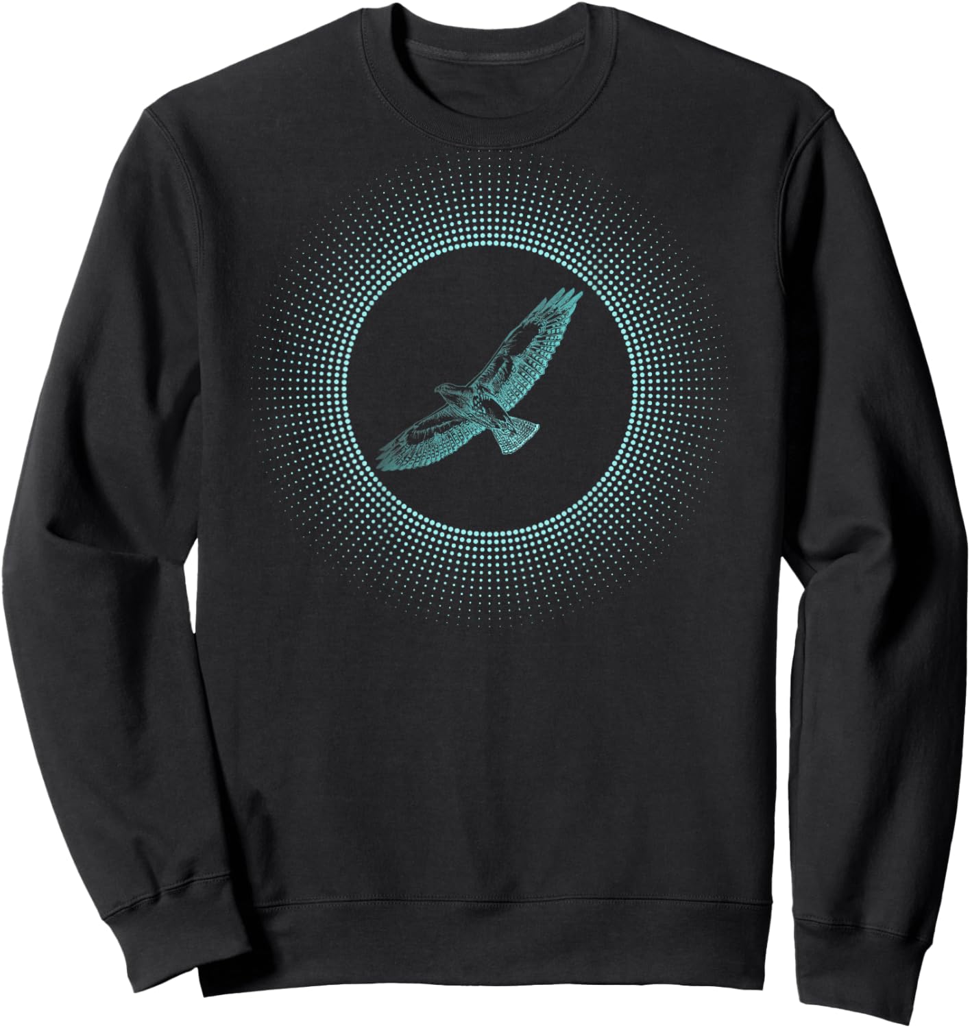 Tony Anderson Designs Hawk Invert - -Adults, Kids - Black - Short Sleeve - Classic Fit - Polyester 100% - Bird Print Design Sweatshirt - Sweatshirt | Black