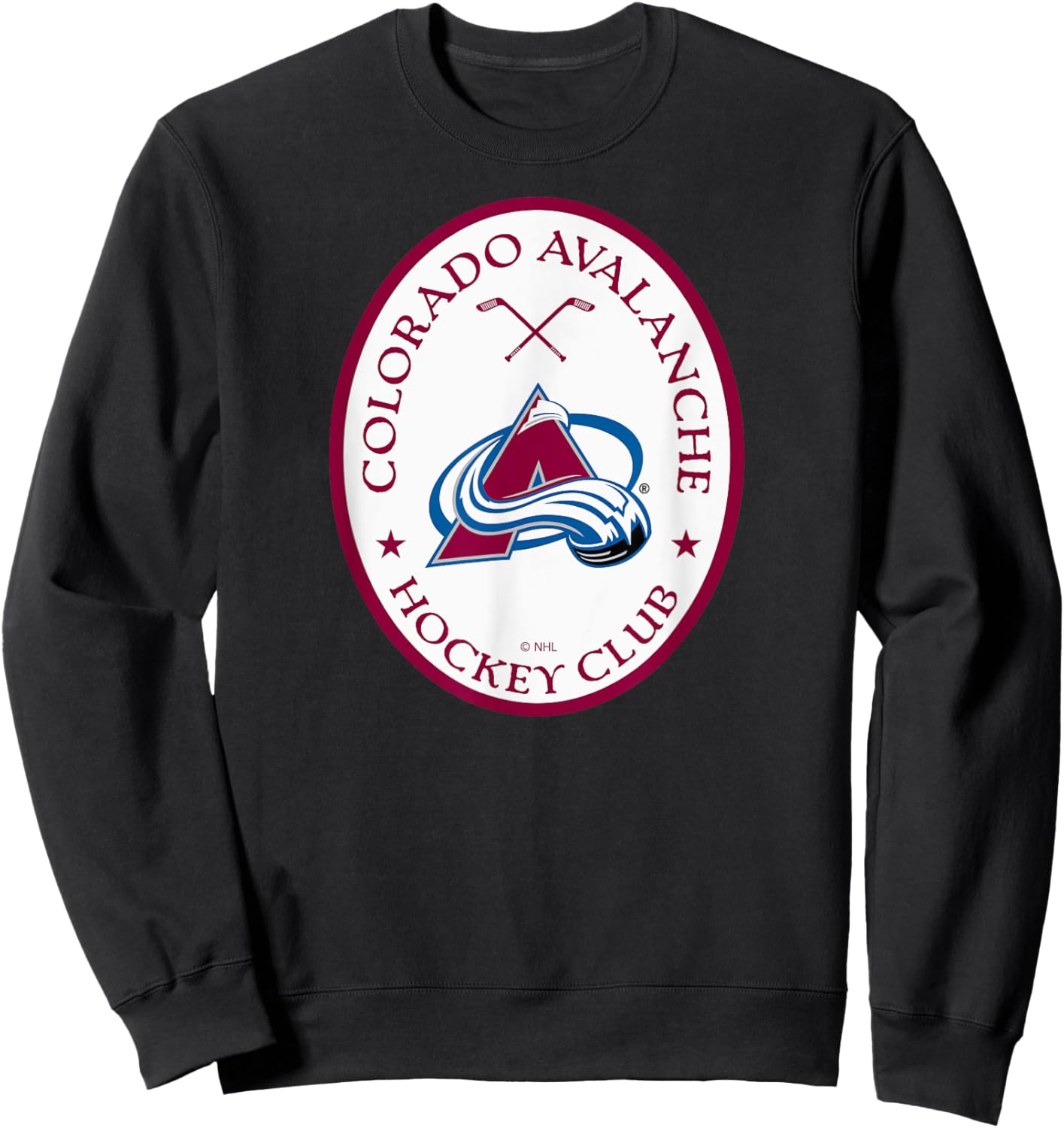 Colorado Avalanche Officially Licensed Navy - NHL, Men's, , X-Small, Short Sleeve, , Solid Blue, Sports Team Logo , Modern Soft Print, Straight Fit, Imported Sweatshirt - Sweatshirt | Black