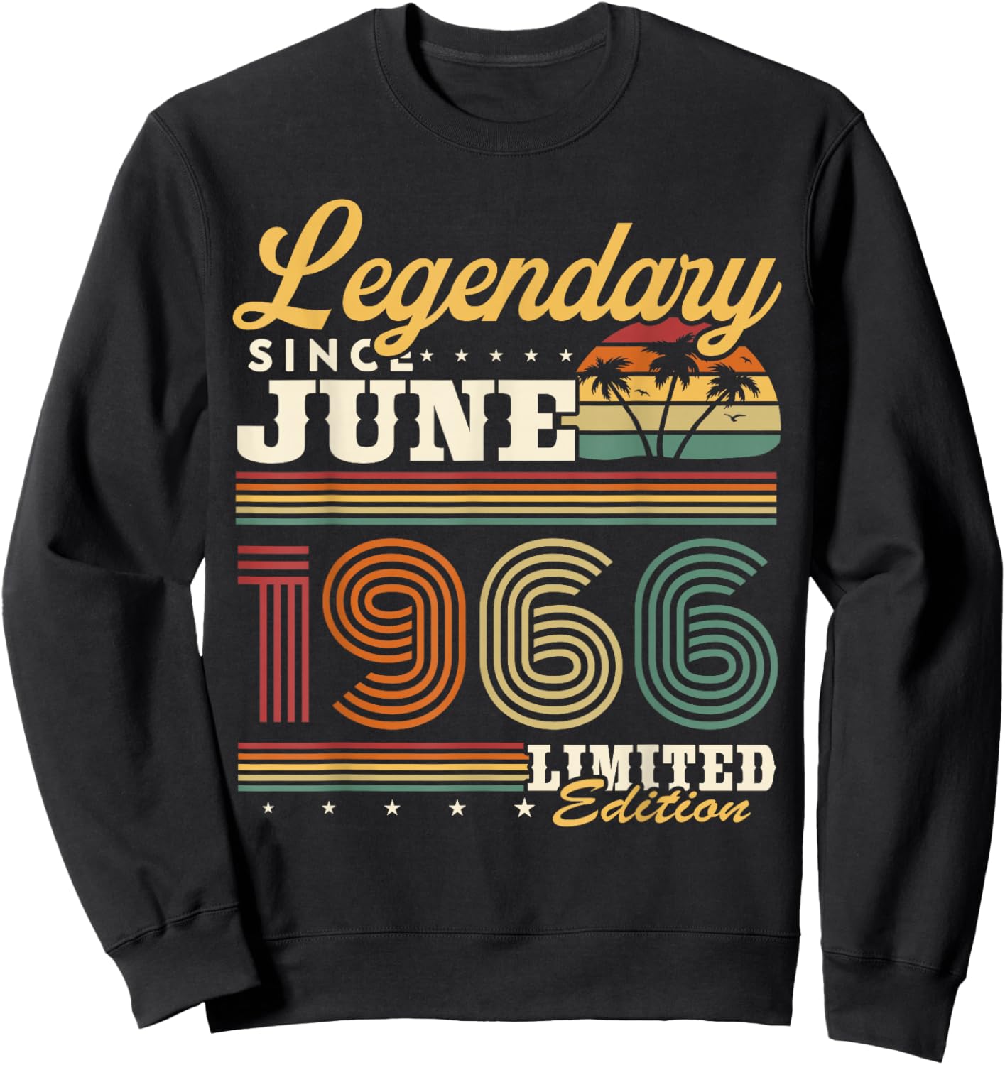 Vintage Cadeau d'anniversaire 60 Ans Nés en Juin 1966 Sweatshirt - Sweatshirt | Black