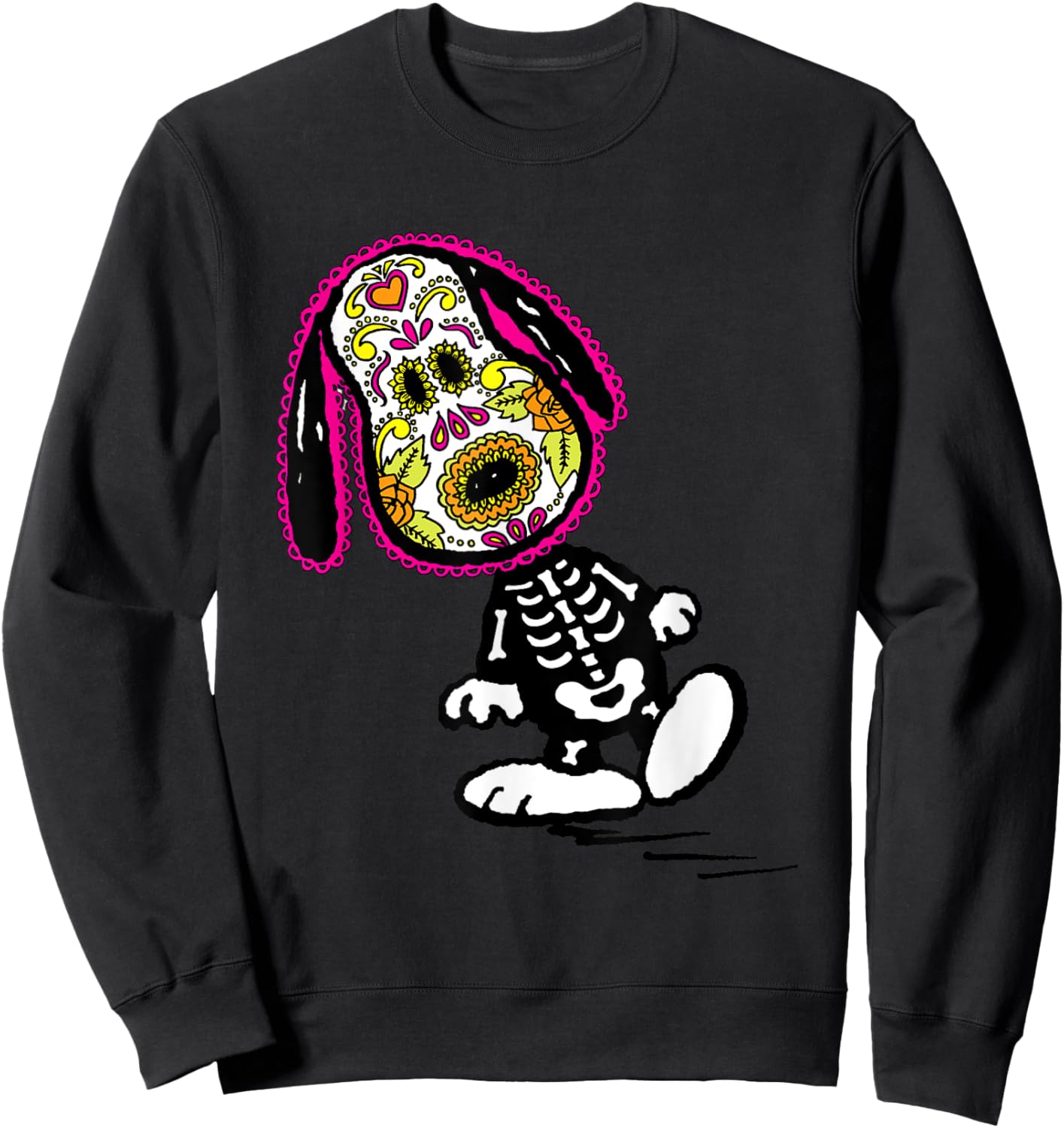 Peanuts Cinco De Mayo Skeleton Snoopy Sweatshirt - Sweatshirt | Black