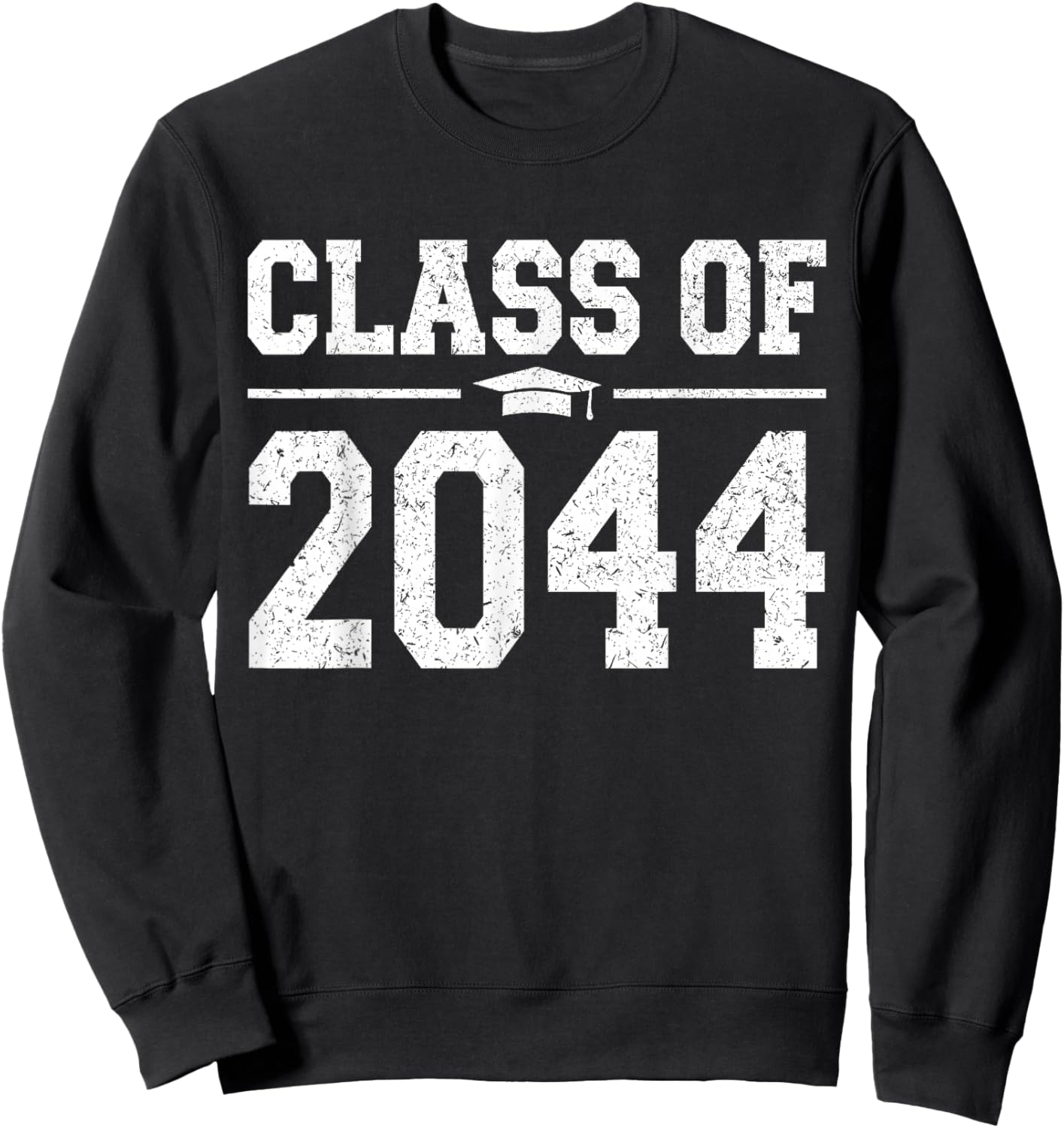 Class of 2044 Grow With Me Graduation Vintage Kindergarten Sweatshirt - Sweatshirt | Black