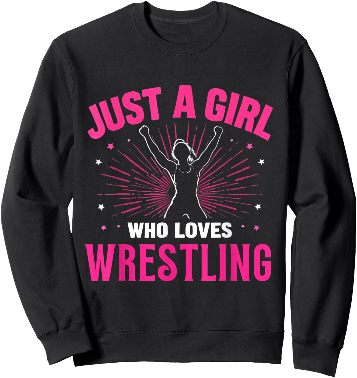 Just A Girl Who Loves Wrestling, Girls & Kids, Wrestler Girl Sweatshirt - Sweatshirt | Black