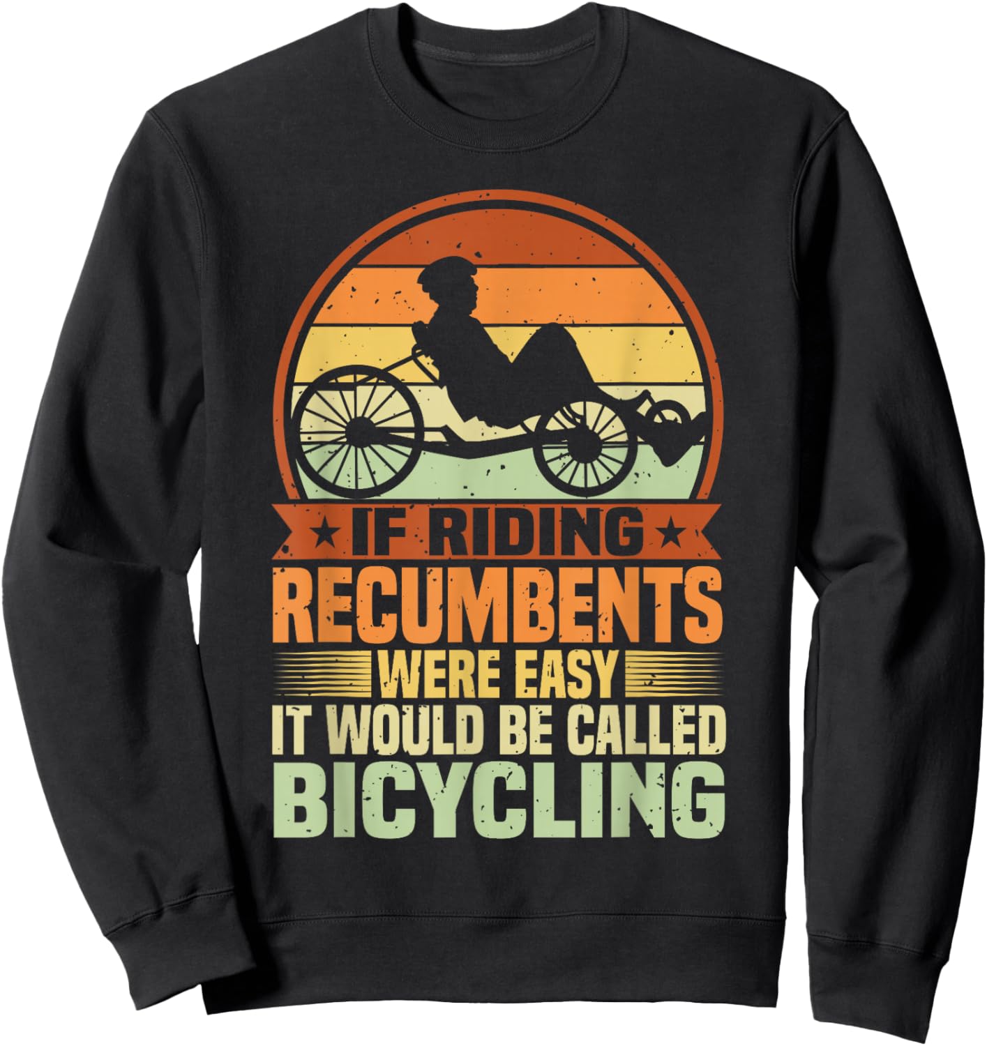Recumbent Bike & Trike, Bicycle Recumbent Trike Cyclist Sweatshirt - Sweatshirt | Black