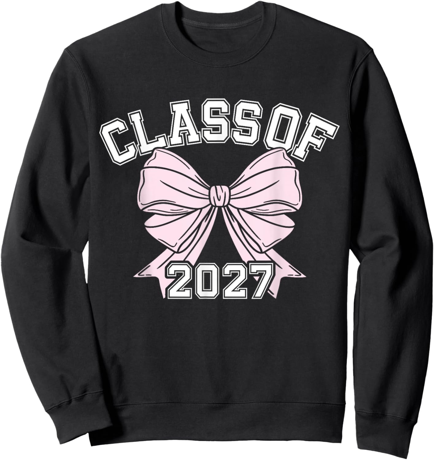 Class Of 2027 Coquette Bow Class Of Sweatshirt - Sweatshirt | Black