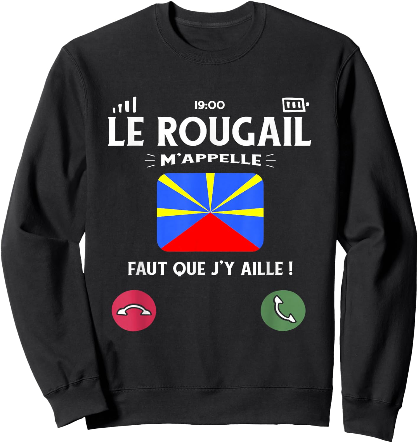 Le Rougail M'Appelle Humour Meeting Kitchen Flat Creole Sweatshirt - Sweatshirt | Black
