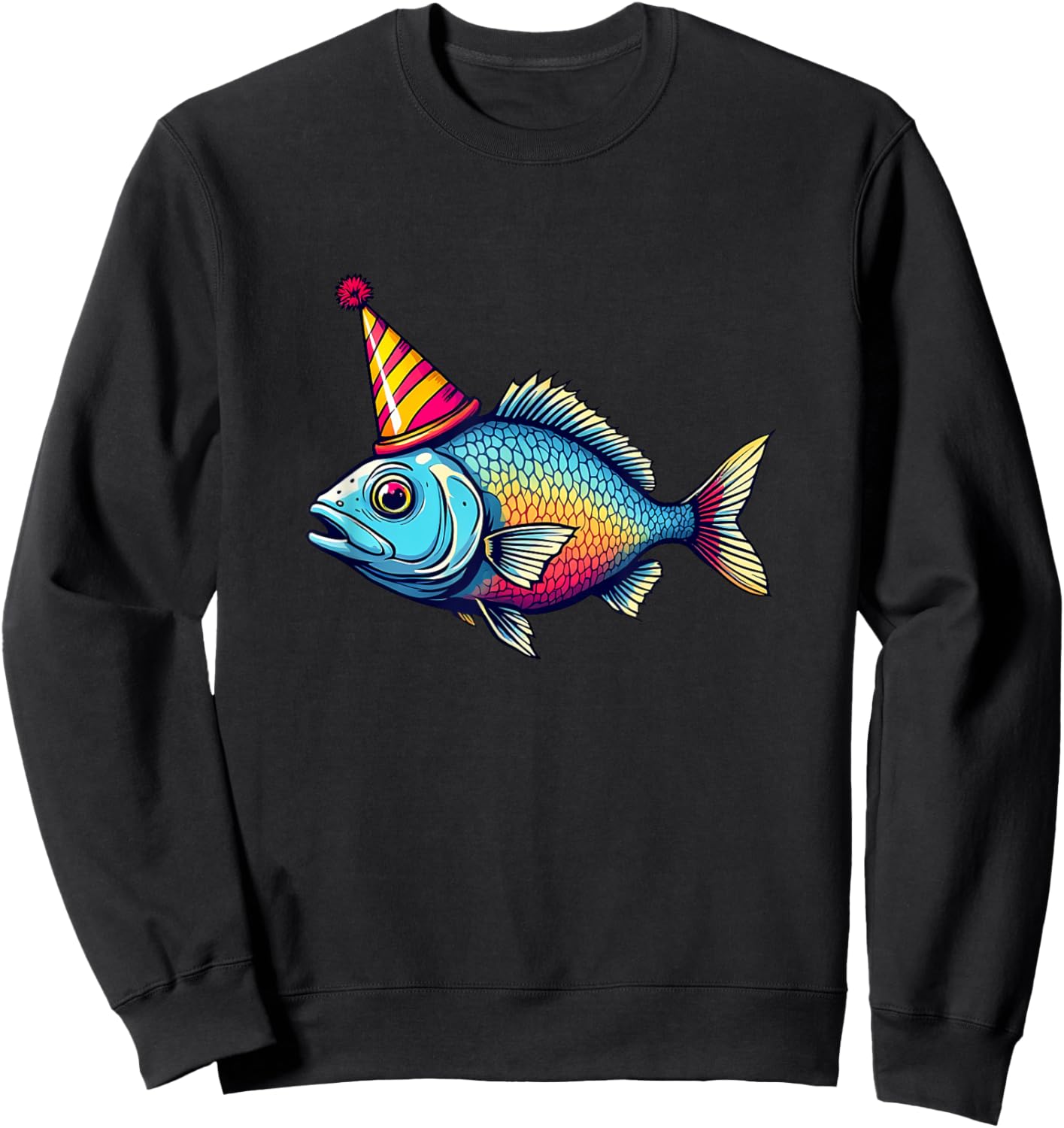 Party Sardine Tinned Fish Graphic Funny Birthday Sweatshirt - Sweatshirt | Black