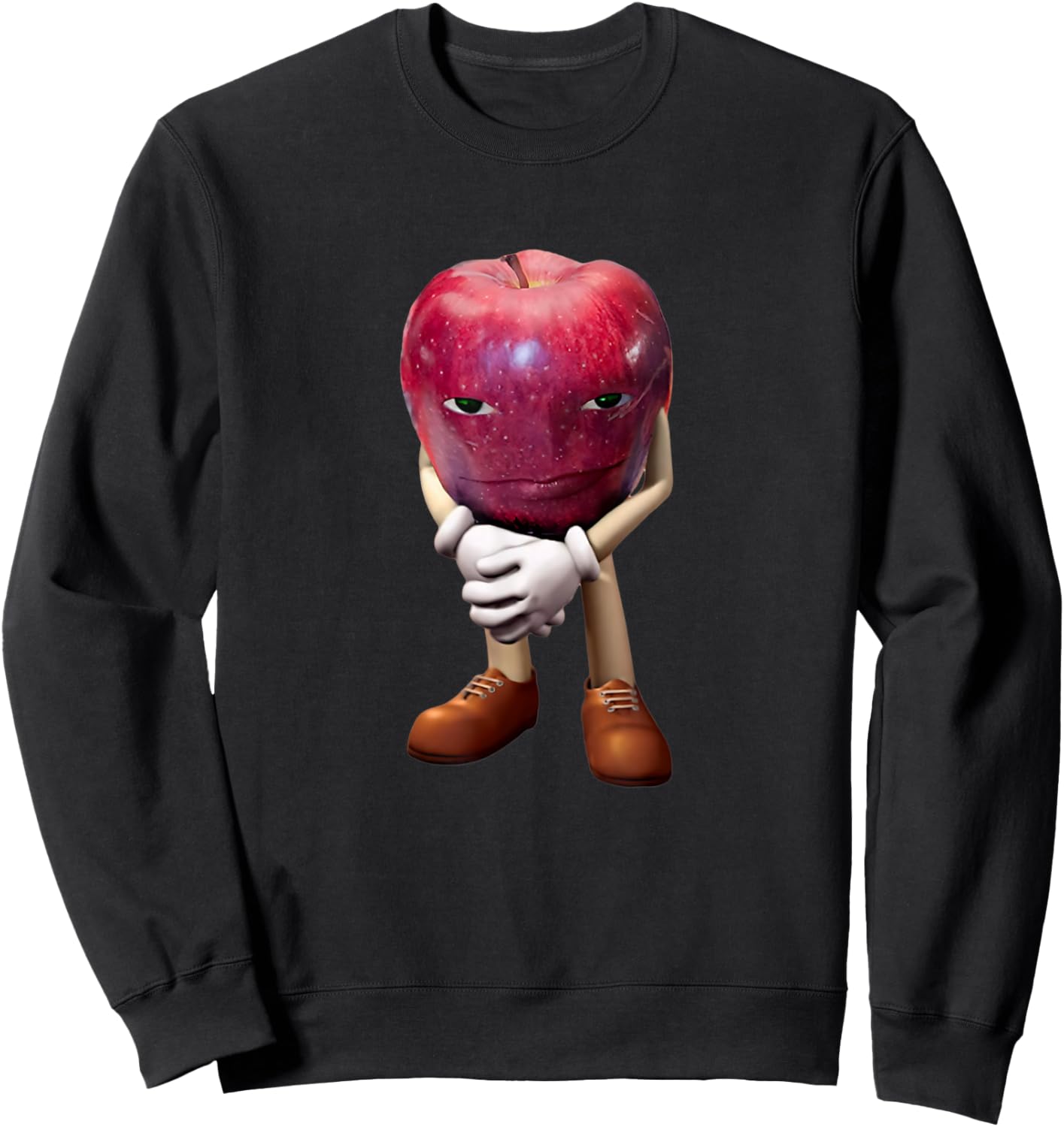 Grumpy Apple Meme Sweatshirt - Sweatshirt | Black
