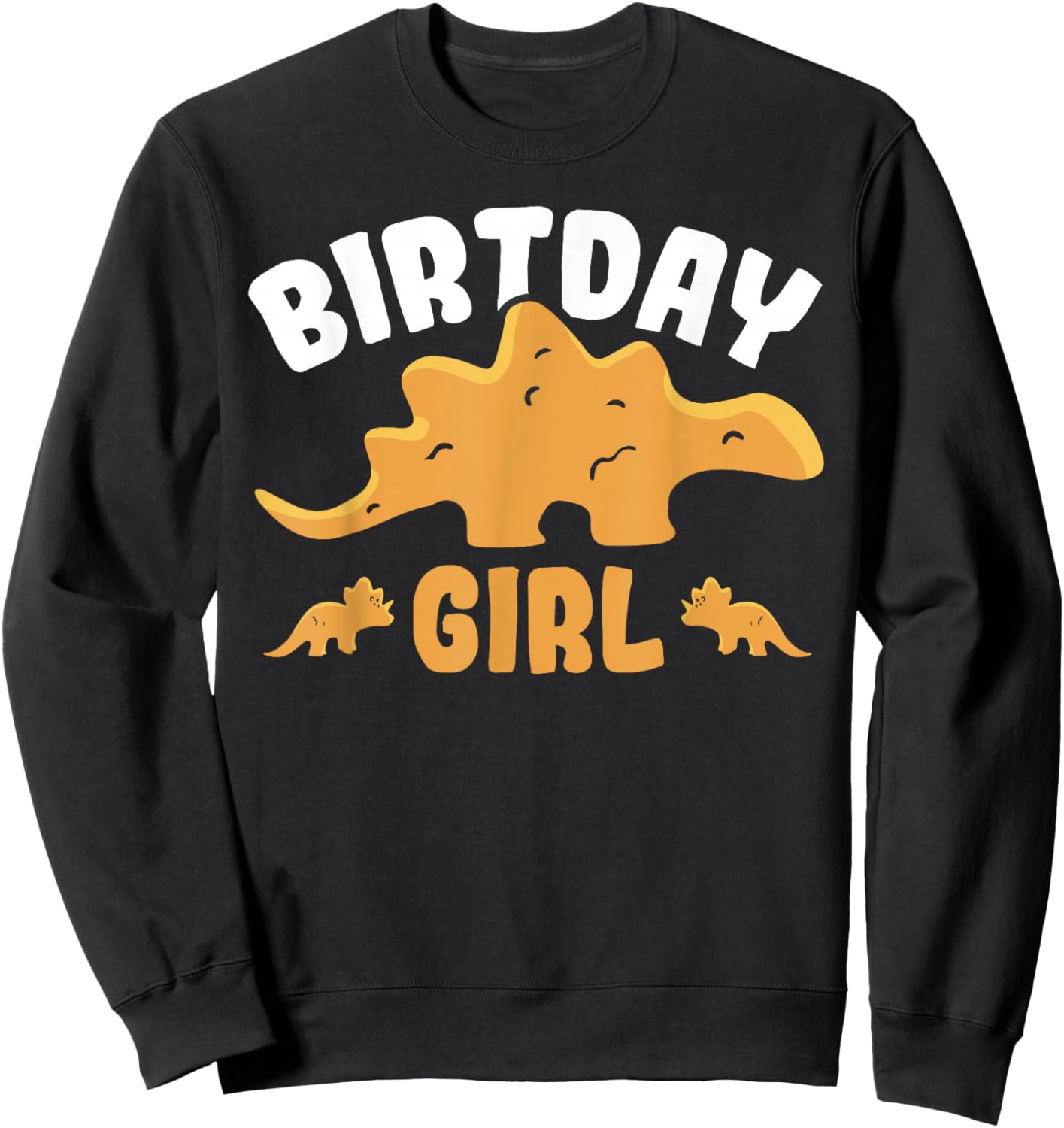 Dinosaur Nugget Birthday Girl Dino Chicken Nugget Sweatshirt - Sweatshirt | Black
