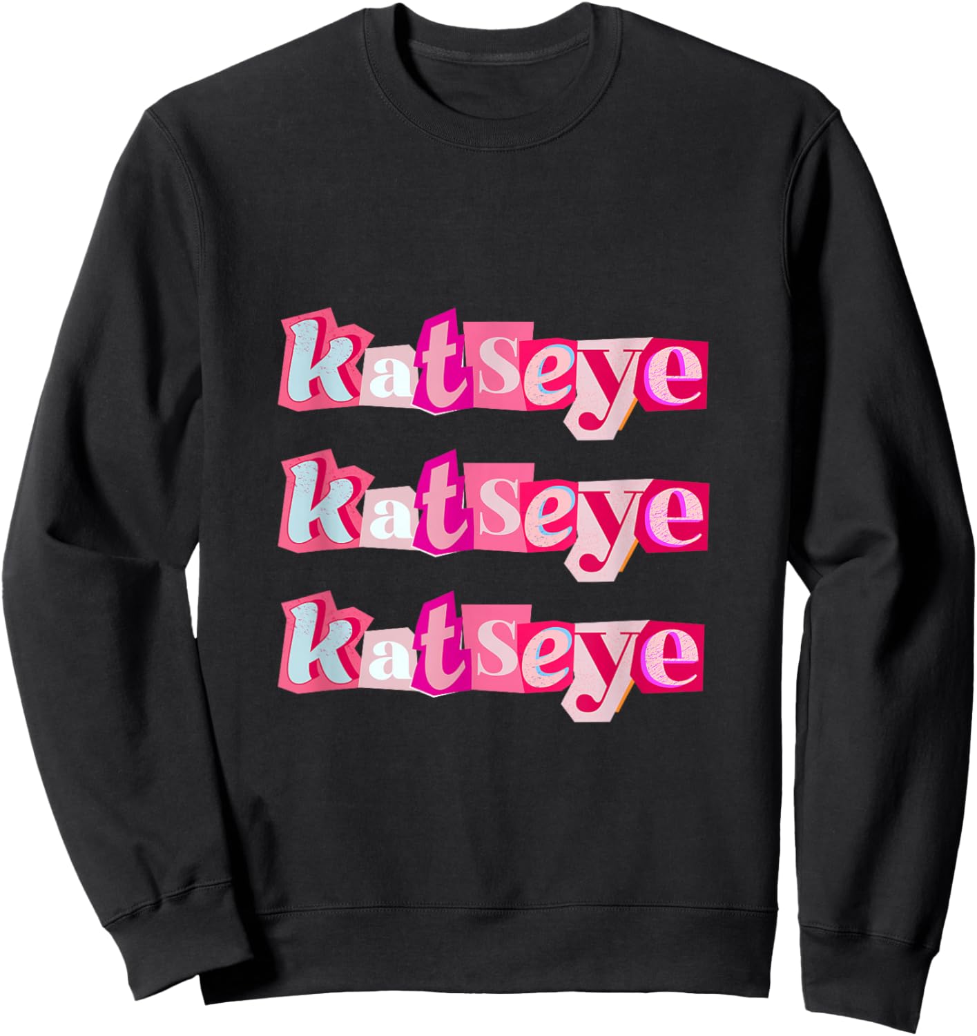 Katseye Inspired Aesthetic Cute Pink K-Style Design Sweatshirt - Sweatshirt | Black