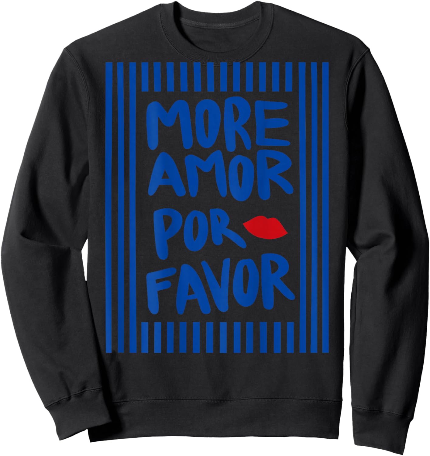 More Amor POR Favor X KISS Selflove Selbstliebe Backprint Sweatshirt - Sweatshirt | Black
