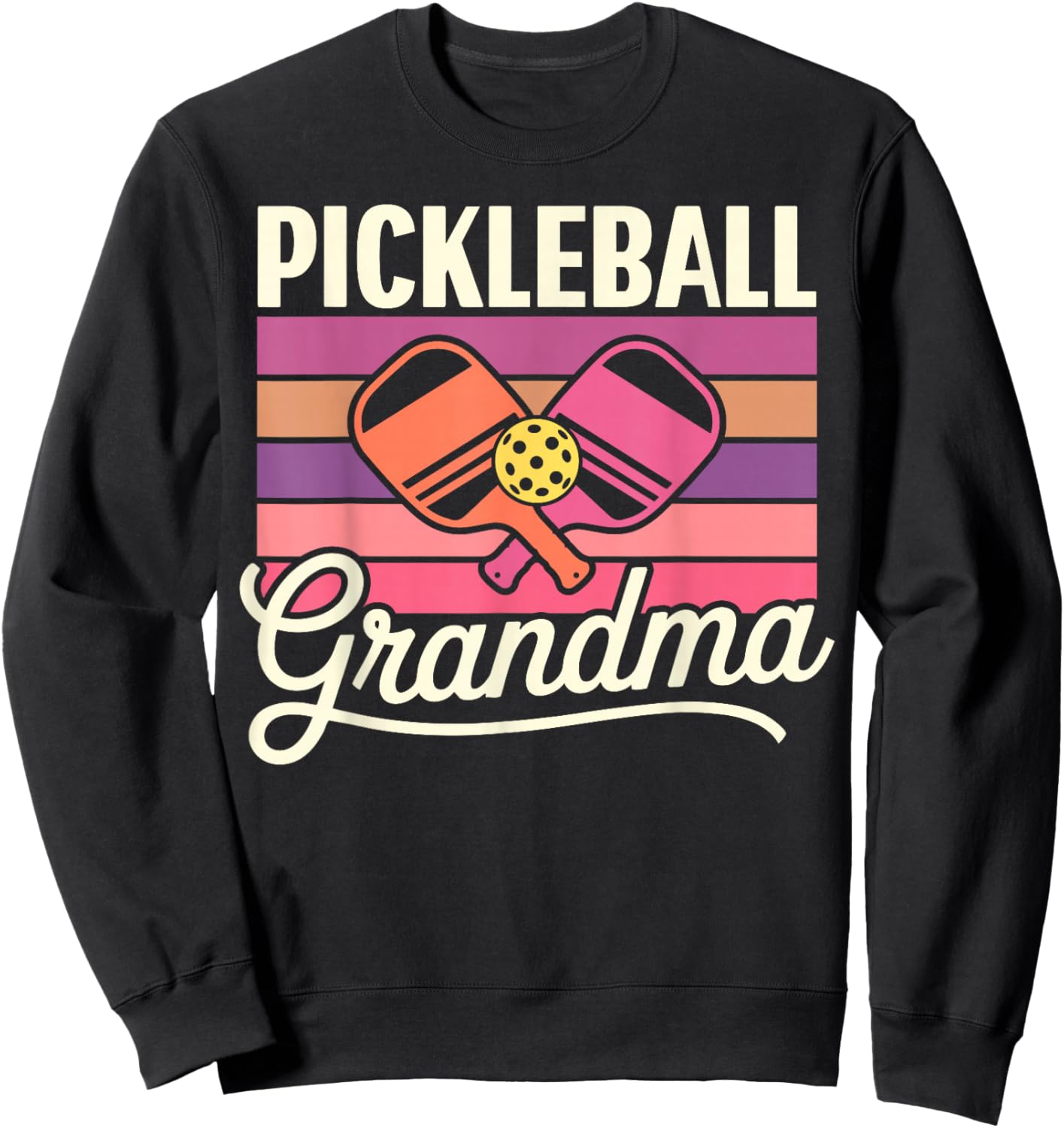 Proud Pickleball Grandma Grandmother Sweatshirt - Sweatshirt | Black